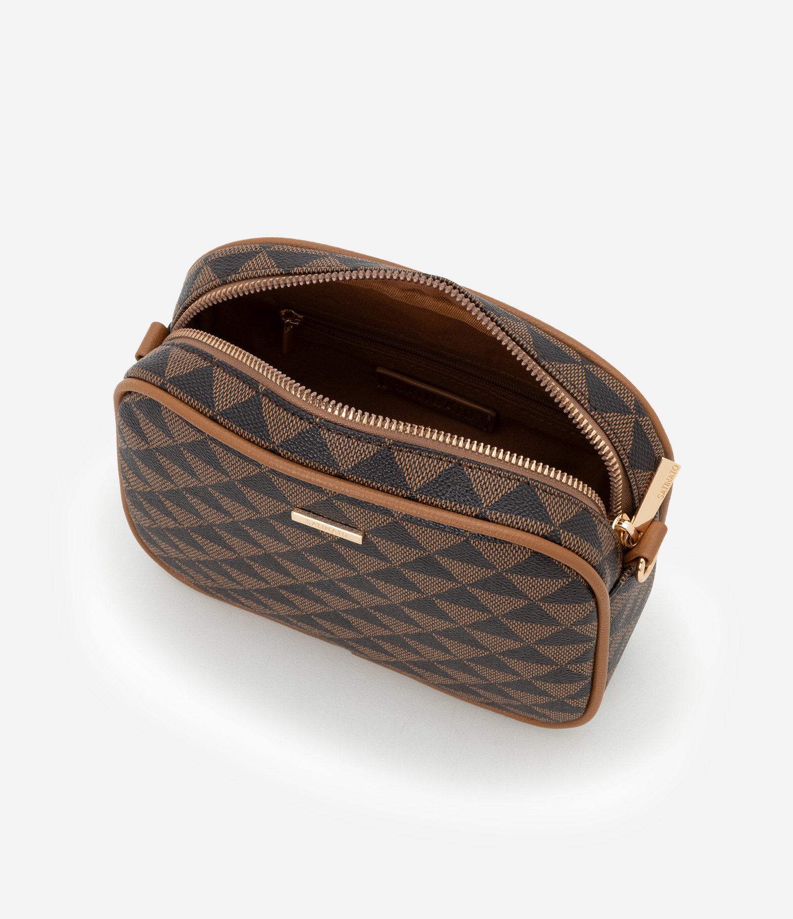 Bolsa Câmera Bag Transversal Pequena com Porta Moedas Marrom 5