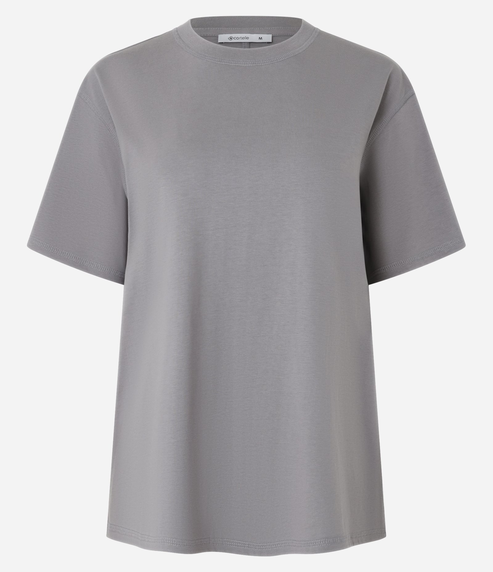 Blusa em Algodão Peruano com Recorte Pespontado nas Costas Cinza 5