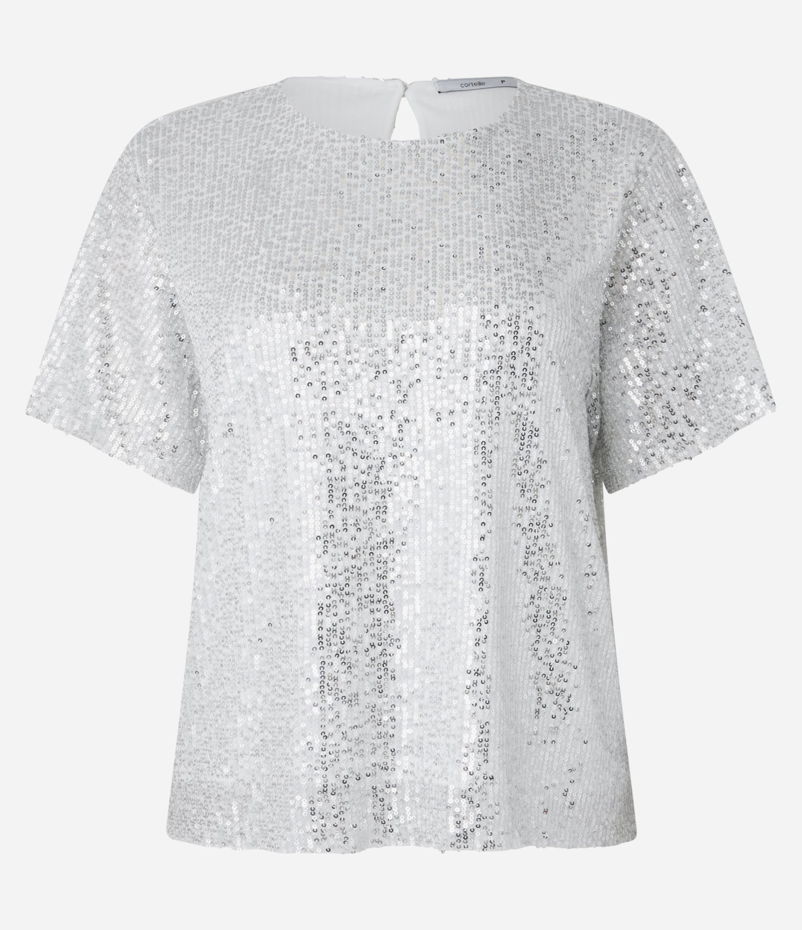 Blusa Ampla em Malha de Paetê Prata 5