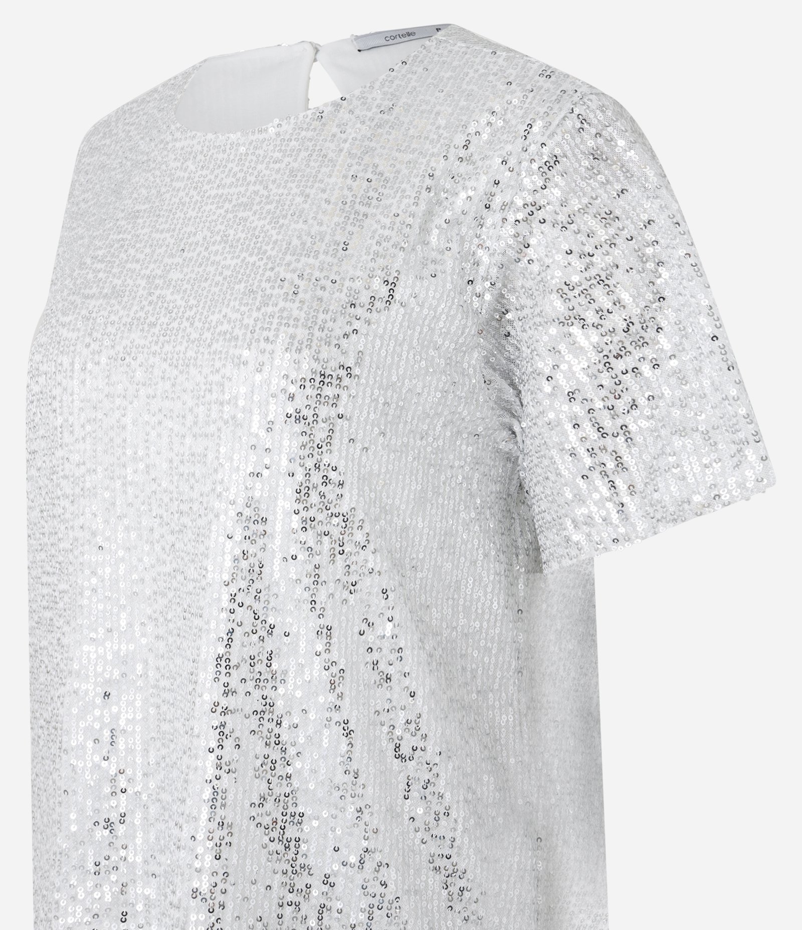 Blusa Ampla em Malha de Paetê Prata 6