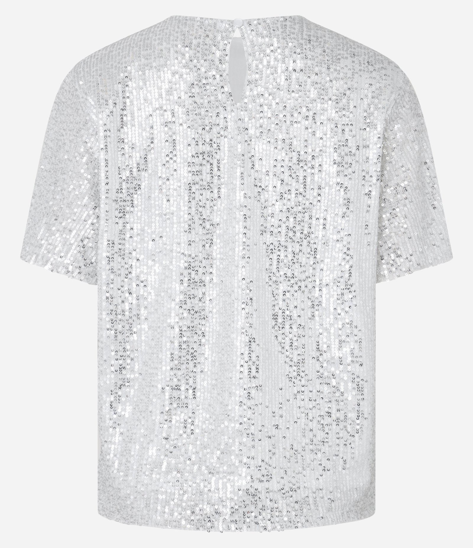 Blusa Ampla em Malha de Paetê Prata 7
