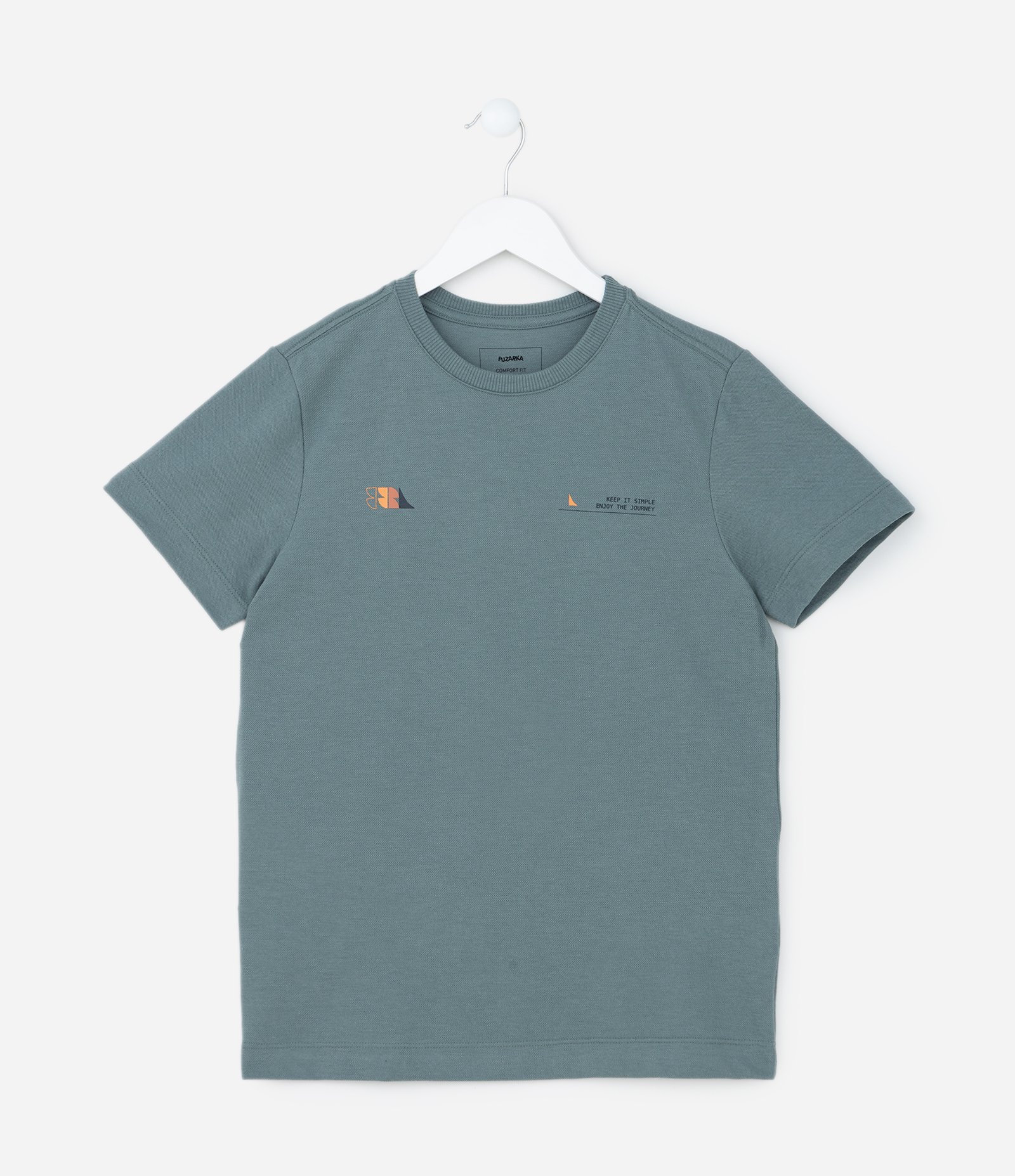 Camiseta Infantil com Estampas Geométricas - Tam 5 a 14 Anos Verde 1