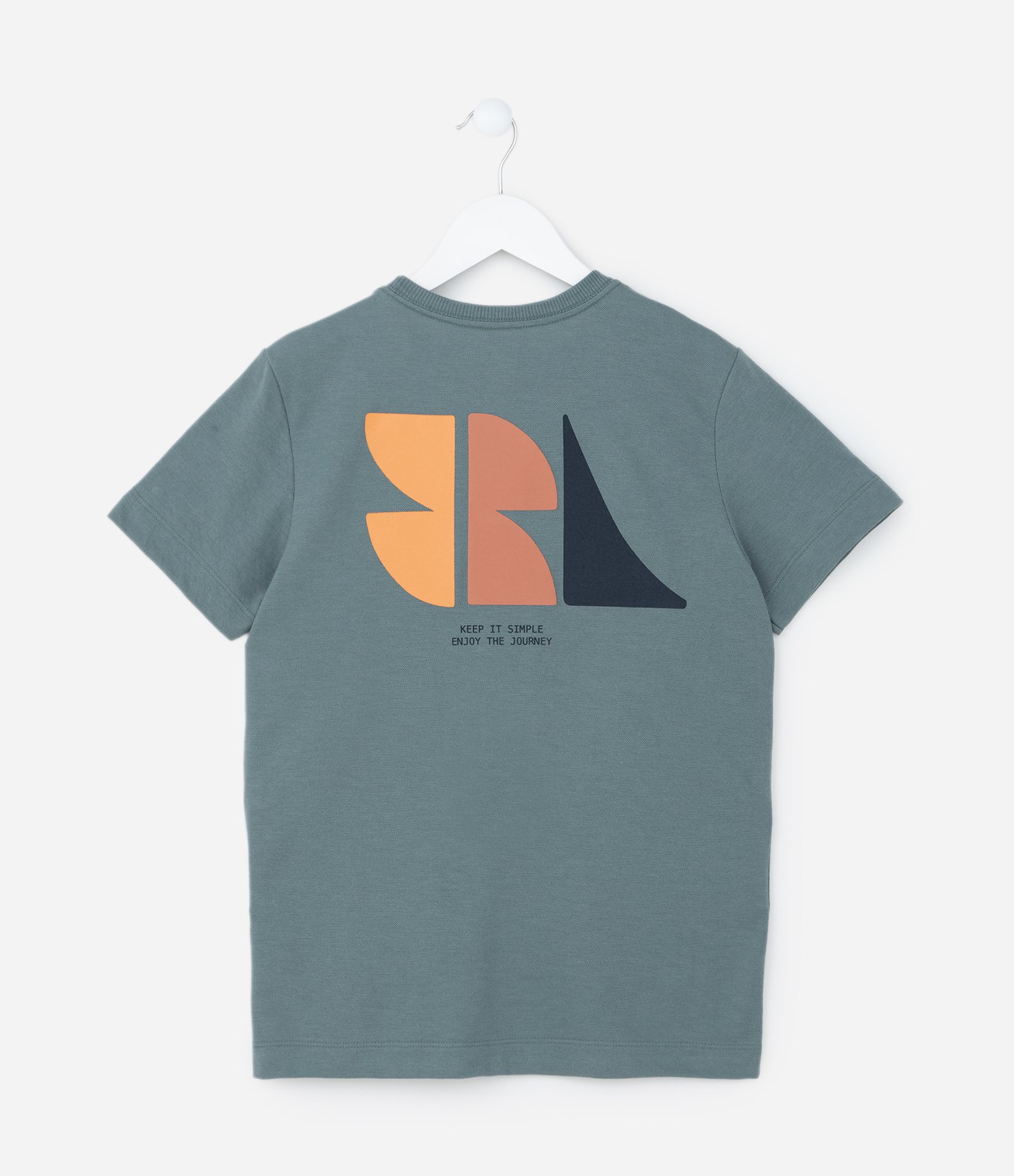 Camiseta Infantil com Estampas Geométricas - Tam 5 a 14 Anos Verde 2