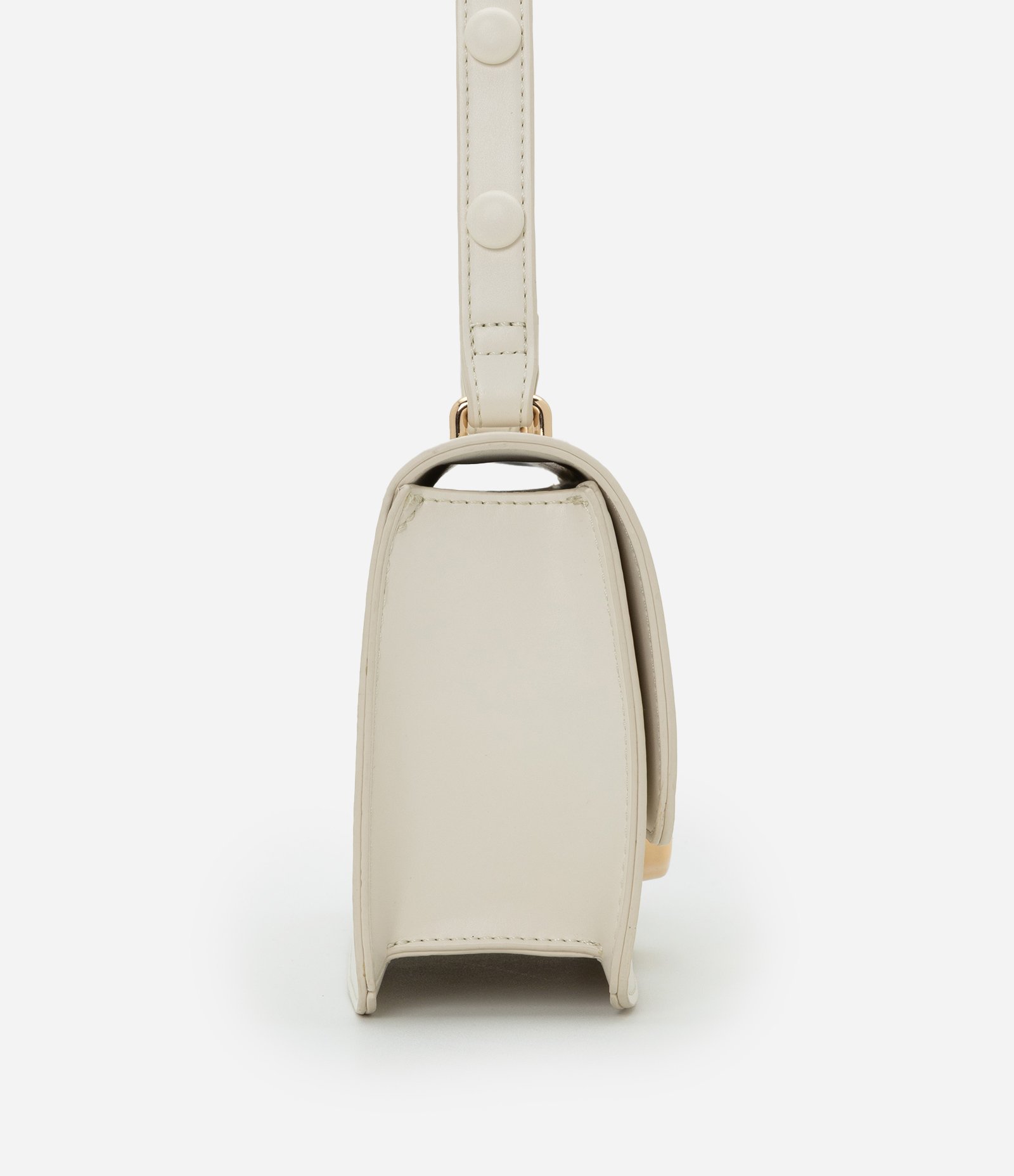 Bolsa Shoulder Média com Tampa e Detalhe Metalizado Off White 3