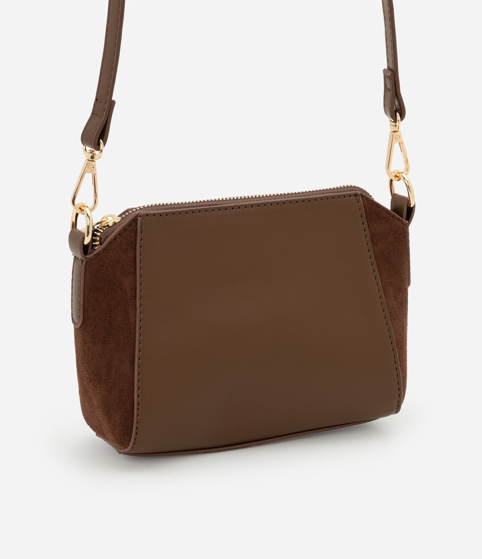 Bolsa Transversal com Fechamento por Zíper Marrom Escuro 2