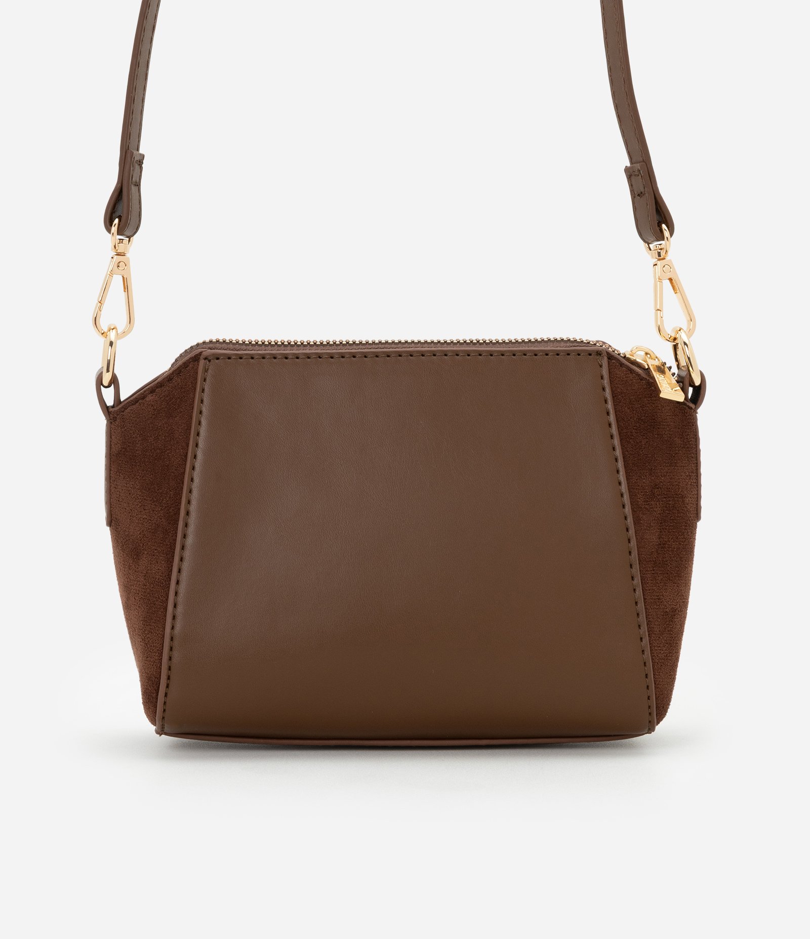 Bolsa Transversal com Fechamento por Zíper Marrom Escuro 4