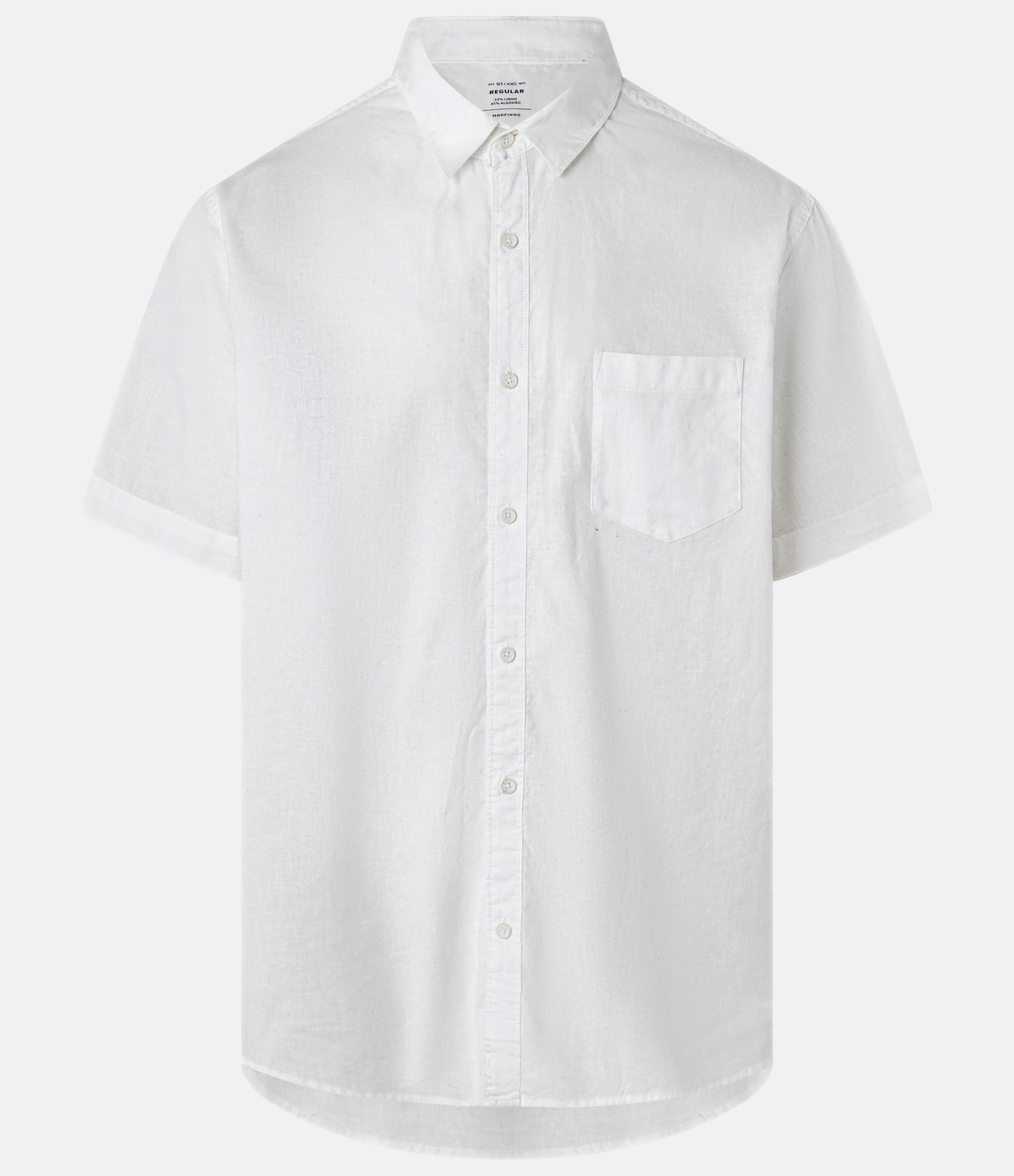 Camisa Comfort em Linho com Bolso Branco 1