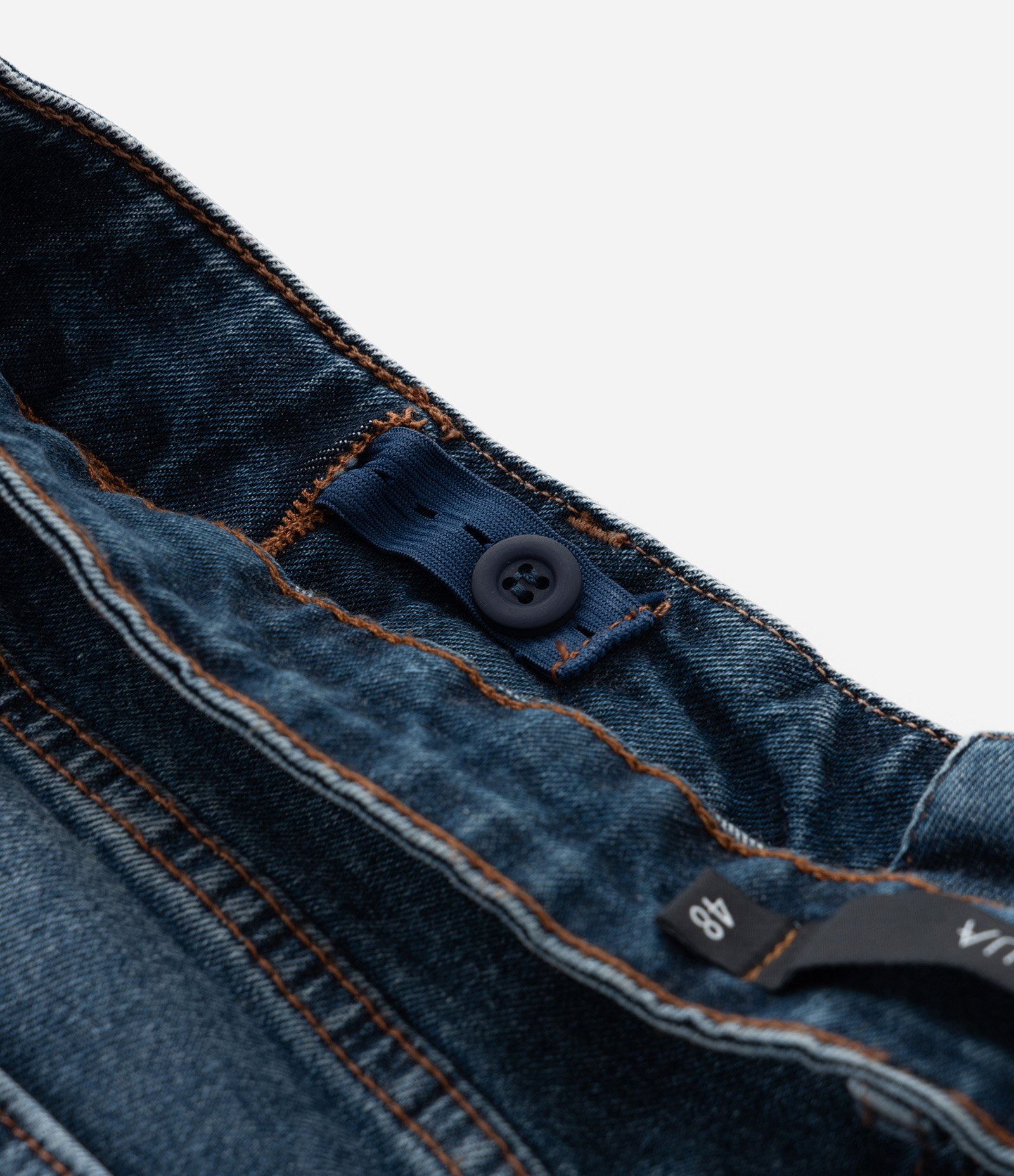 Calça Mom Jeans Elastano e Barra Dobrada Curve & Plus Size Azul 10