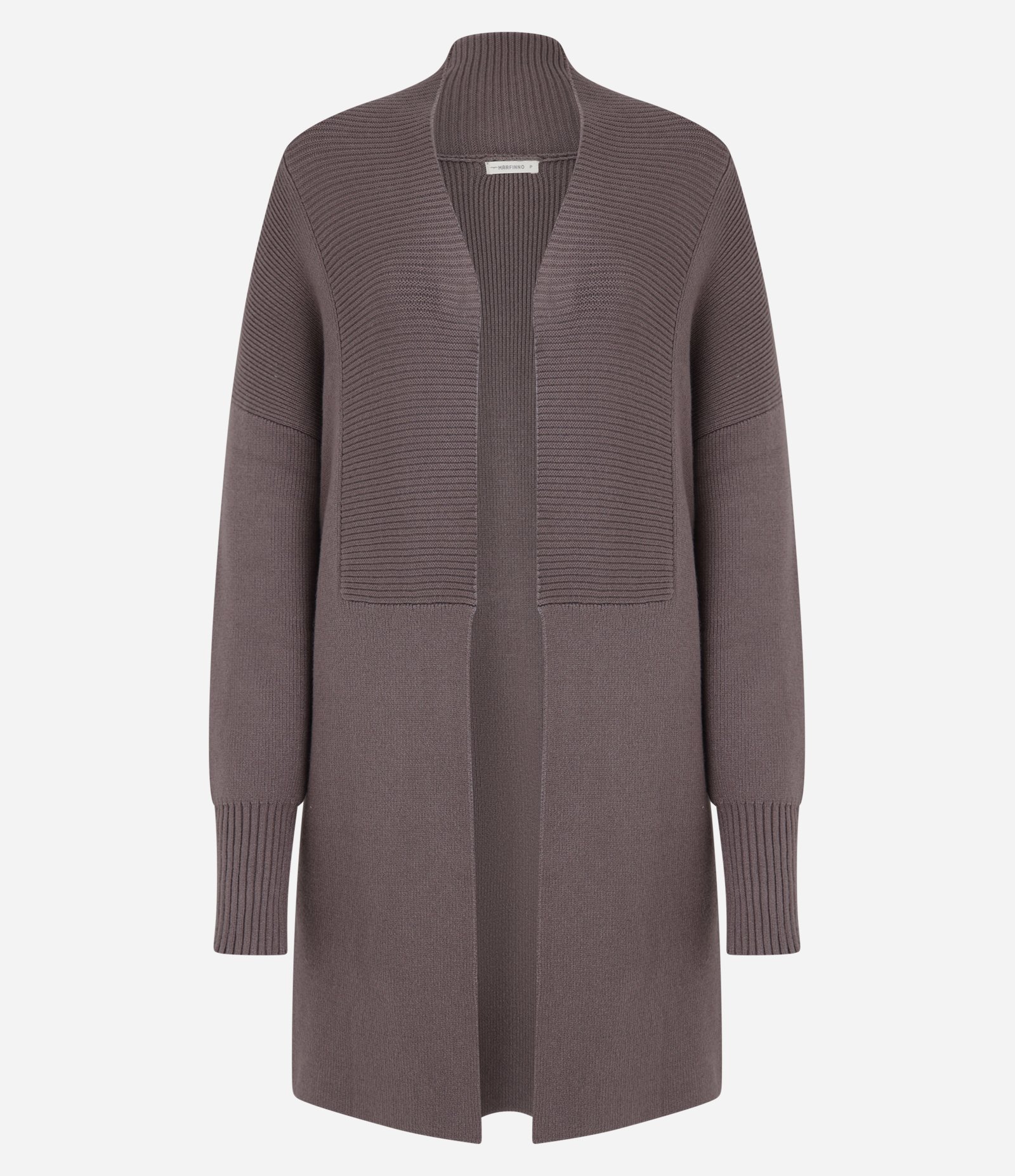 Cardigan em Tricô com Cava Deslocado Marrom 1