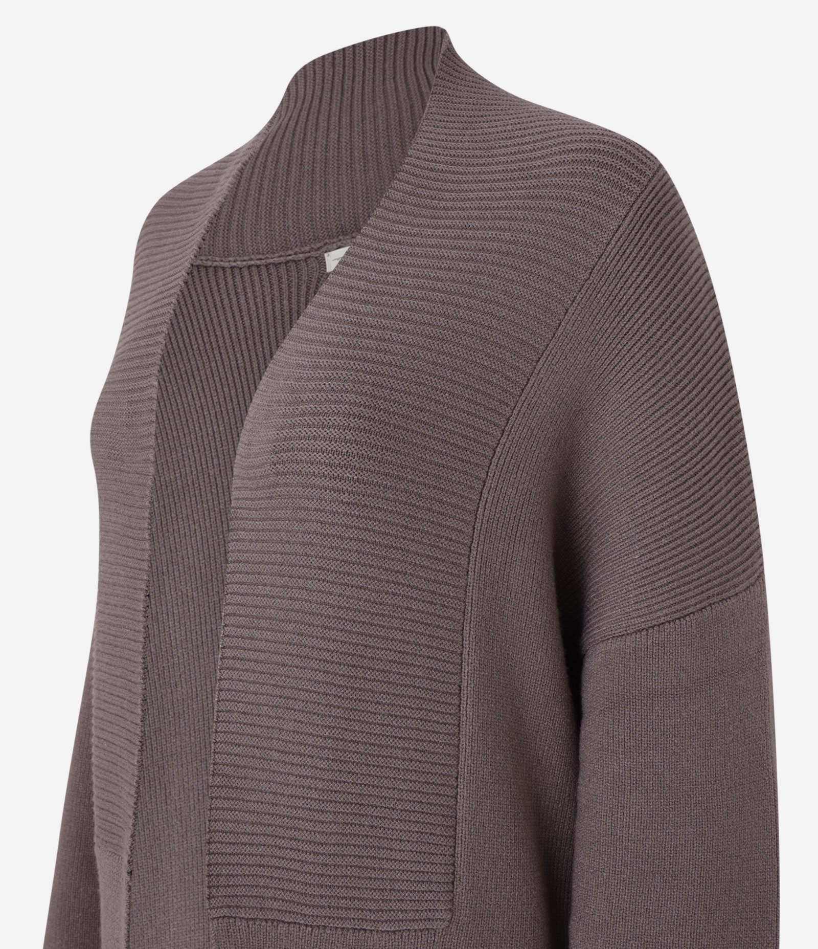 Cardigan em Tricô com Cava Deslocado Marrom 2