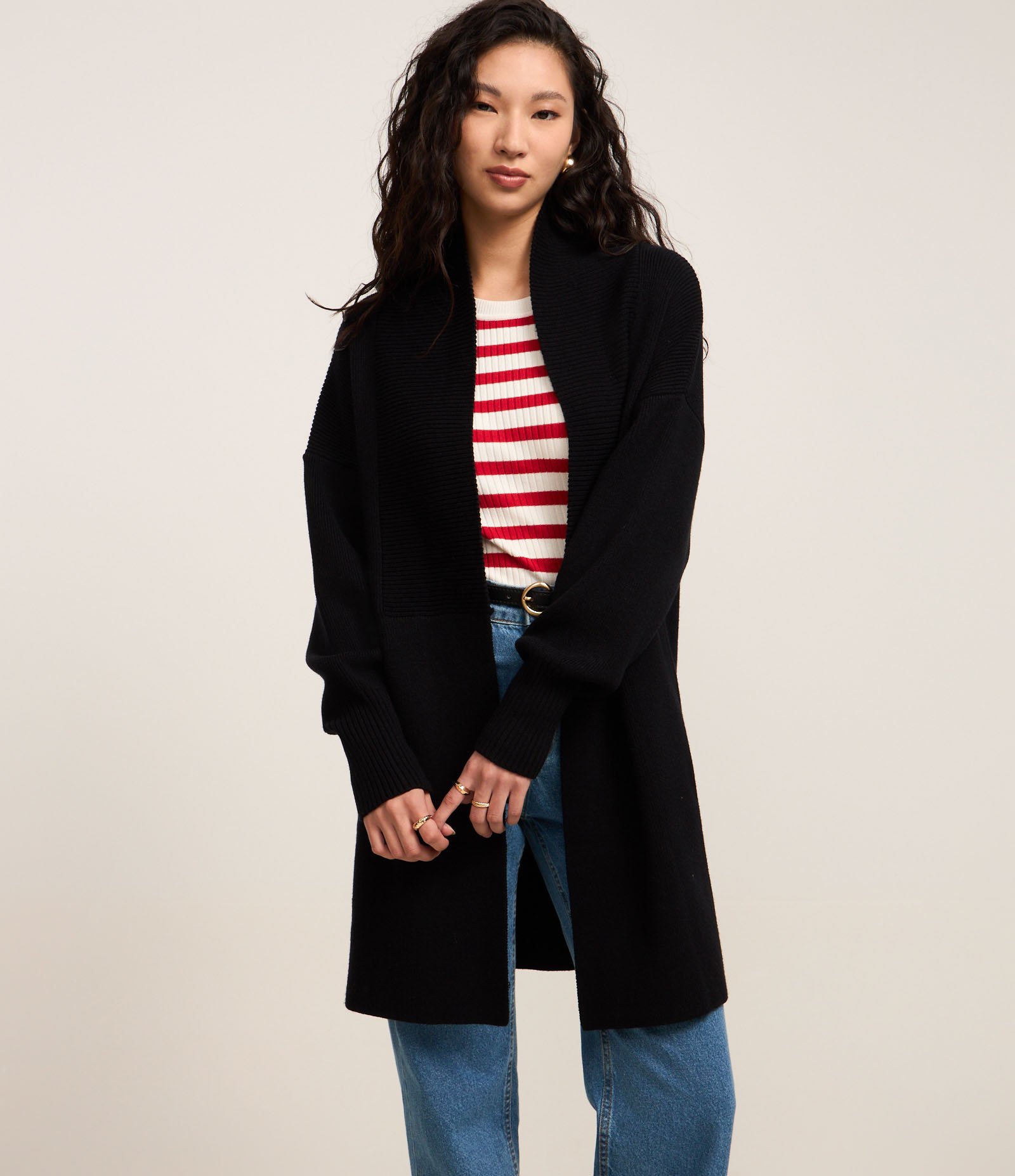 Cardigan em Tricô com Cava Deslocado 1