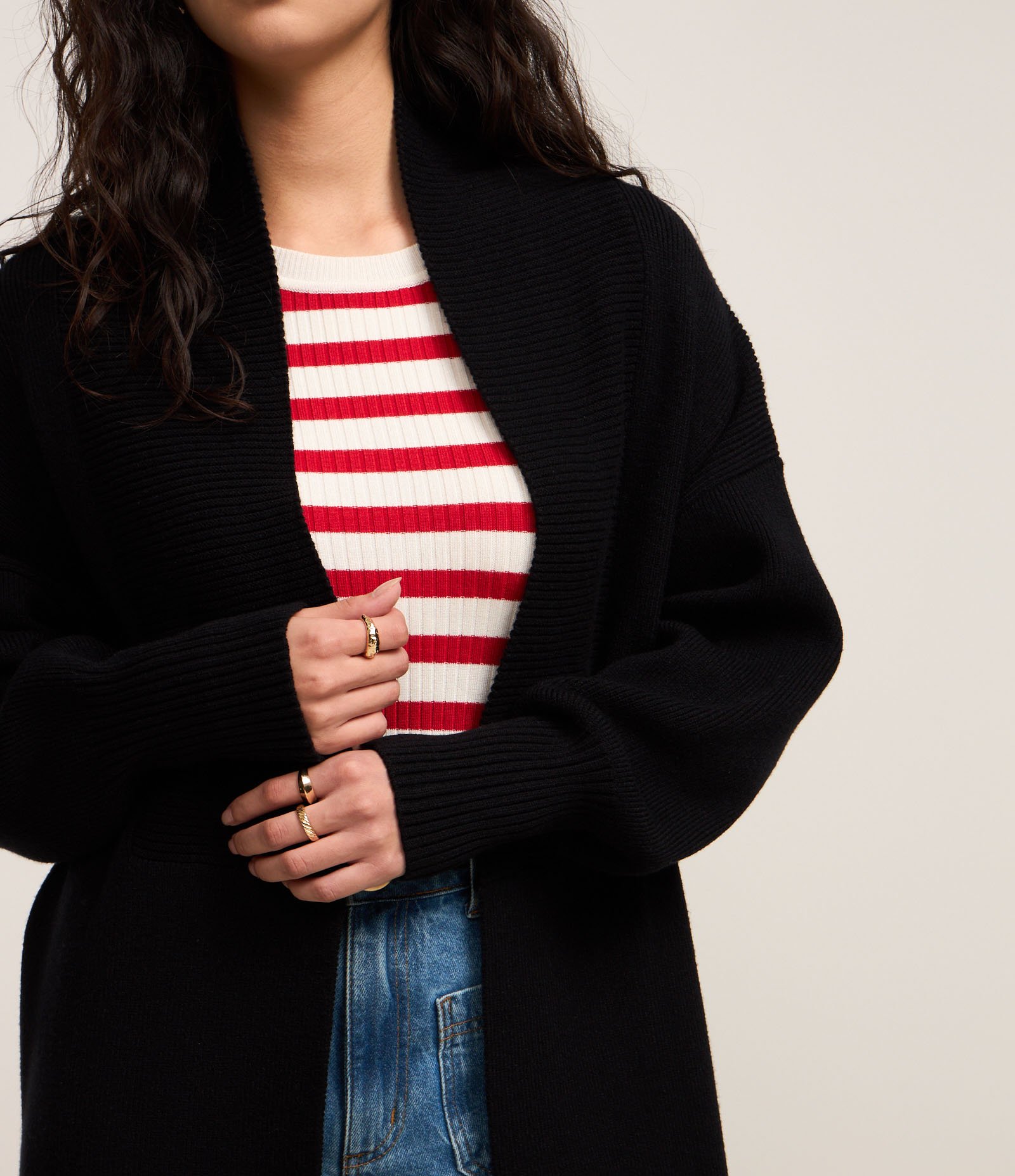 Cardigan em Tricô com Cava Deslocado 4