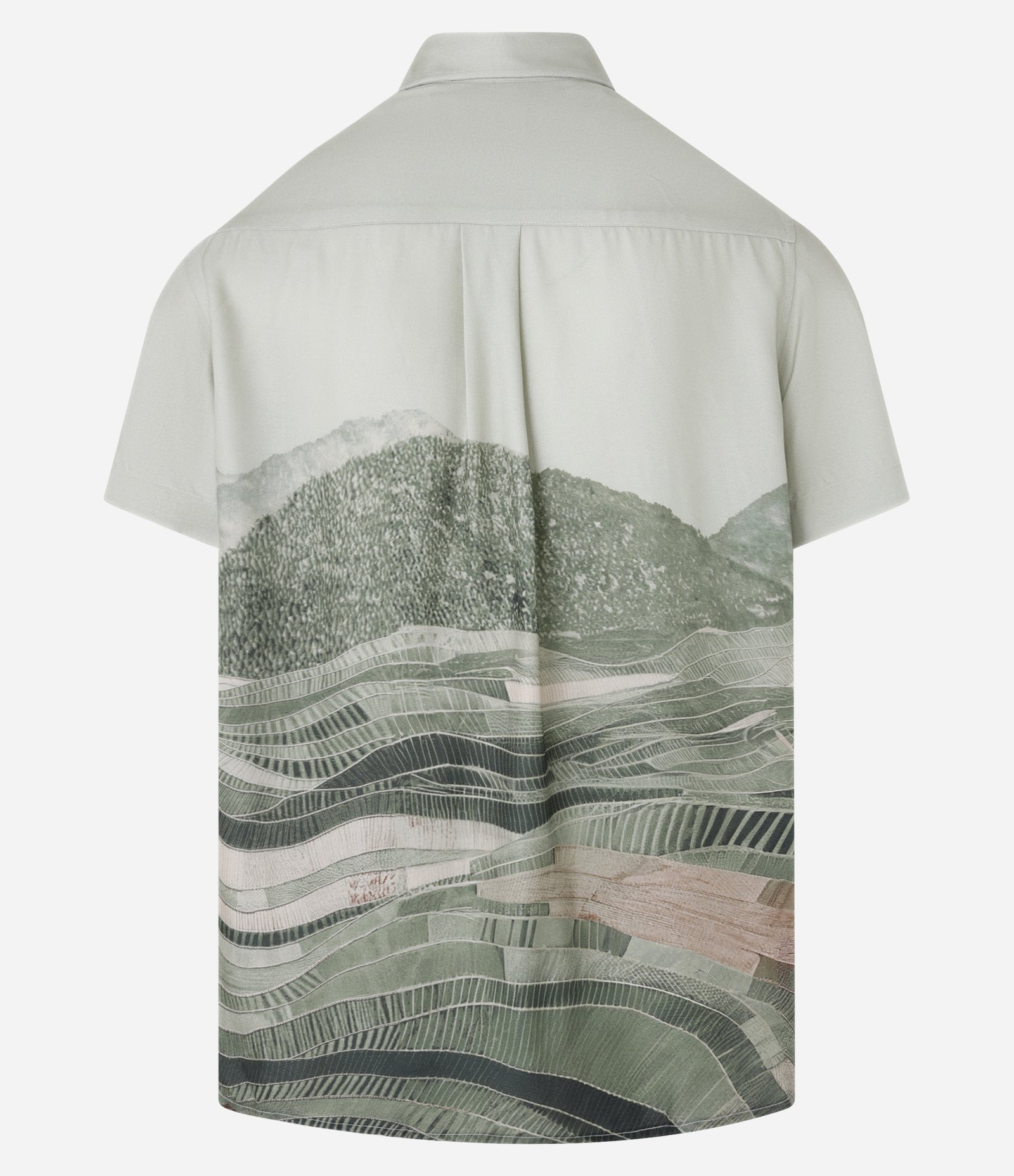 Camisa Comfort em Voil com Estampa de Cenário Cinza 7