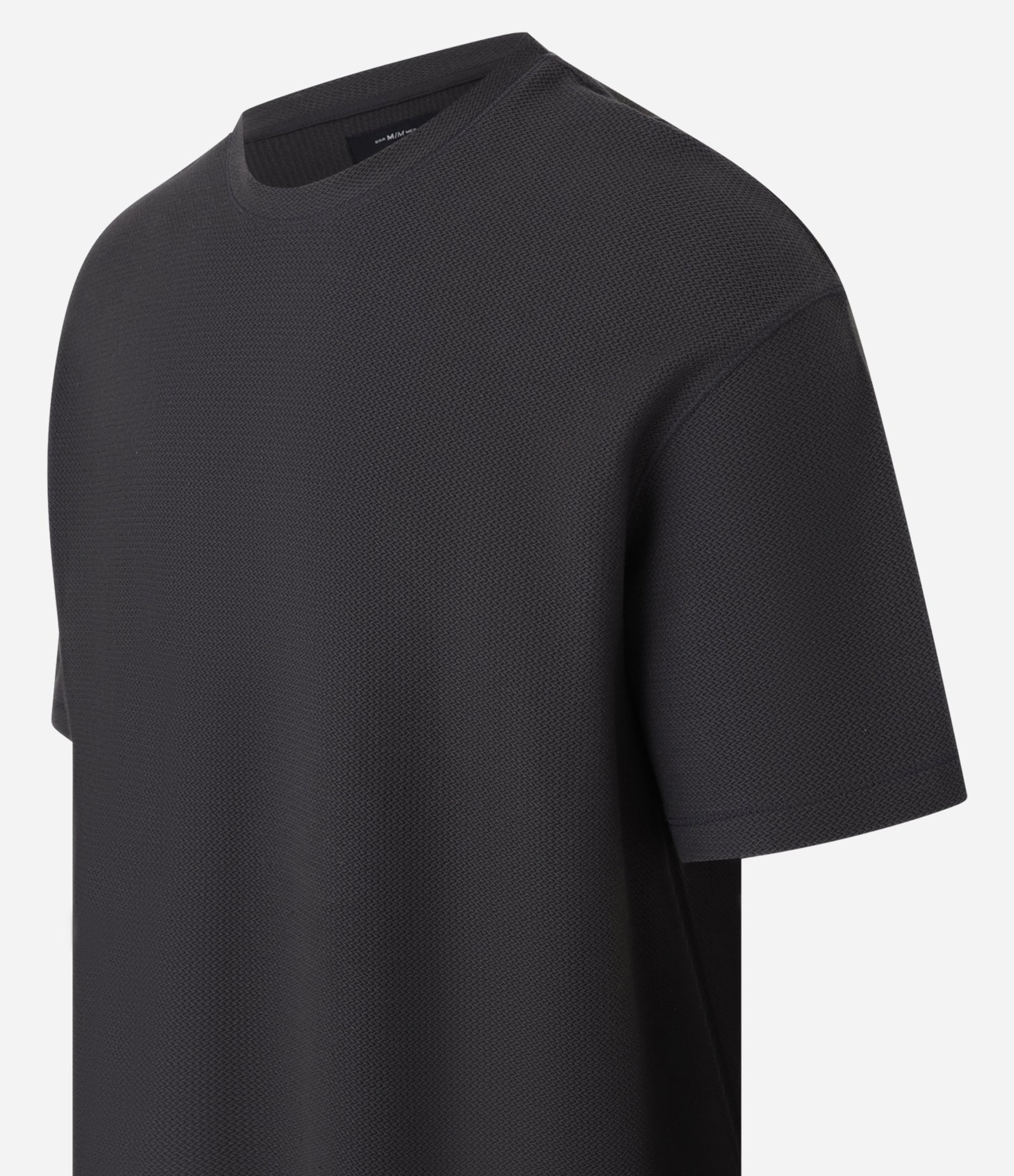 Camiseta Relaxed em Algodão com Textura Chevron Cinza 6