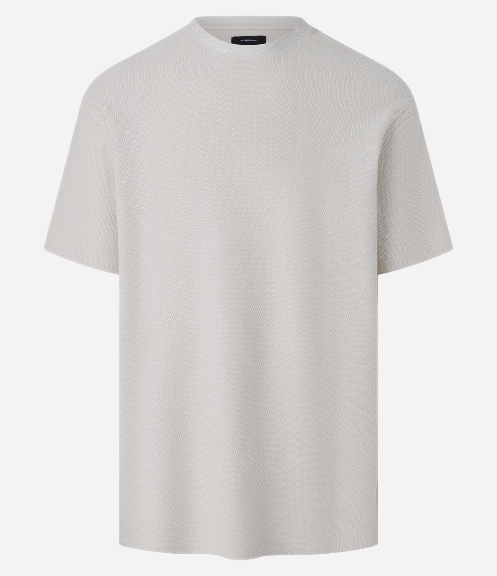 Camiseta Relaxed em Algodão com Textura Chevron Bege 4