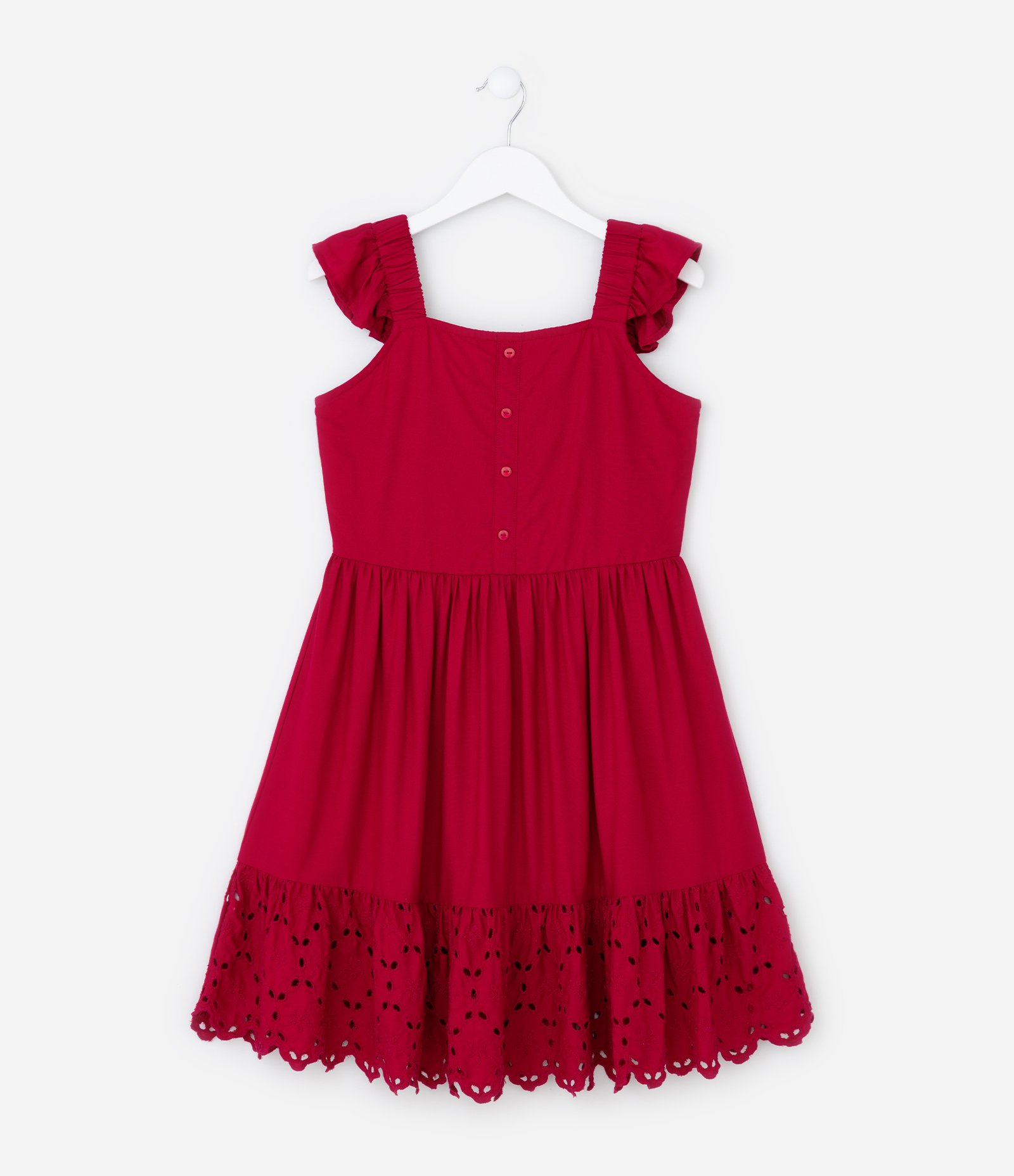 Vestido Infantil com Broderie e Franzidinho - Tam 5 a 14 anos 1