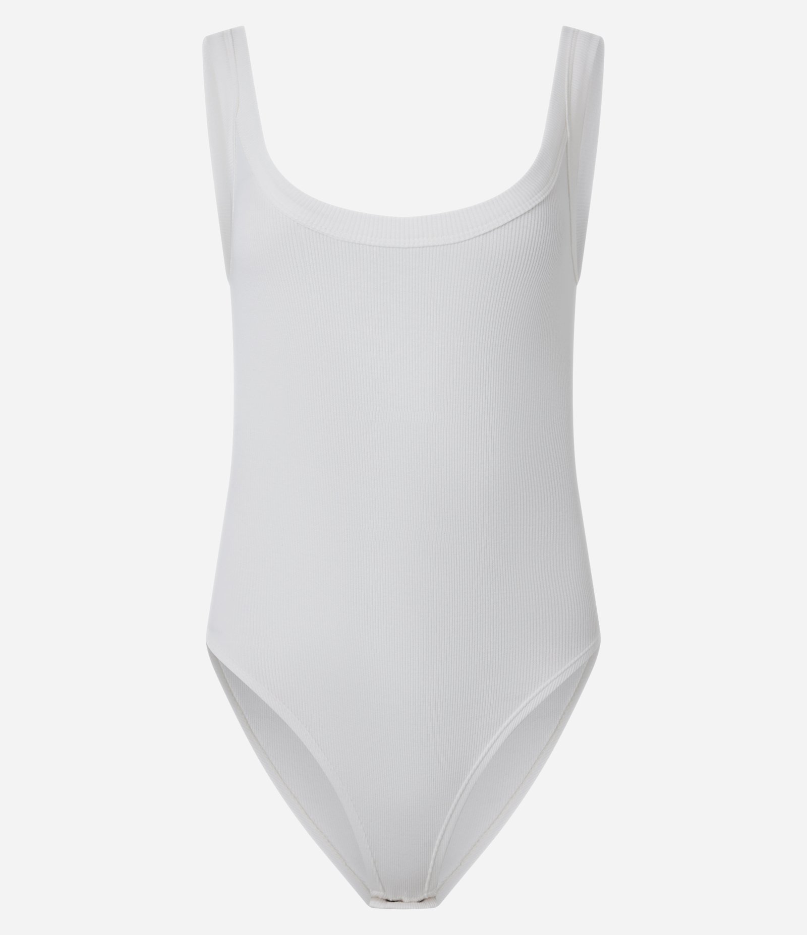 Body com Textura Canelada e Alças Médias Branco 1