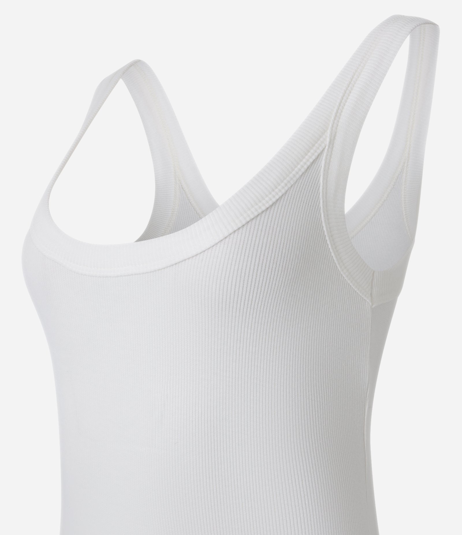 Body com Textura Canelada e Alças Médias Branco 2