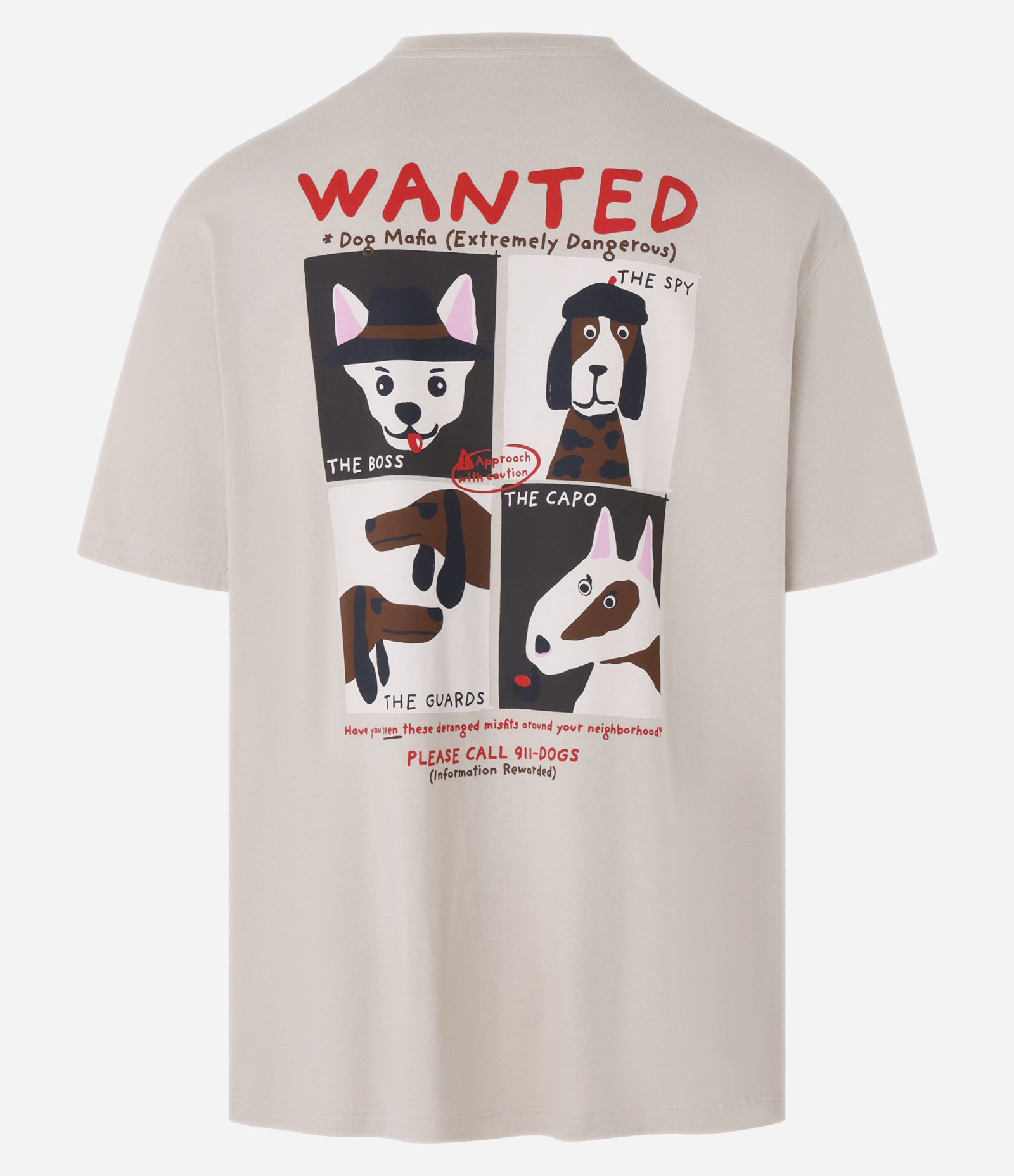 Camiseta Relaxed em Malhão com Estampa Dog Mafia Bege 6
