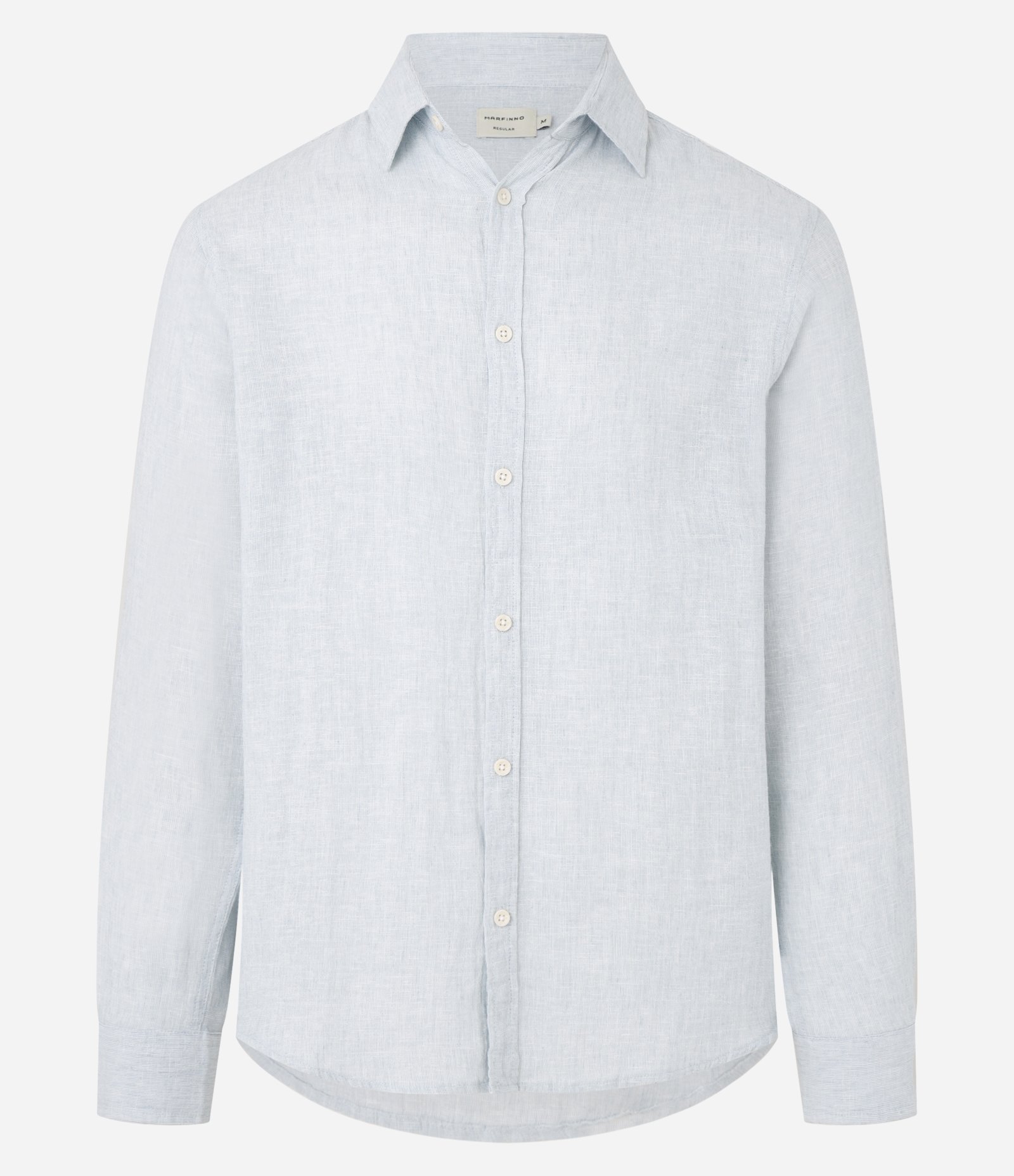 Camisa Regular em Linho e Gola Colarinho Azul Turmalina 5