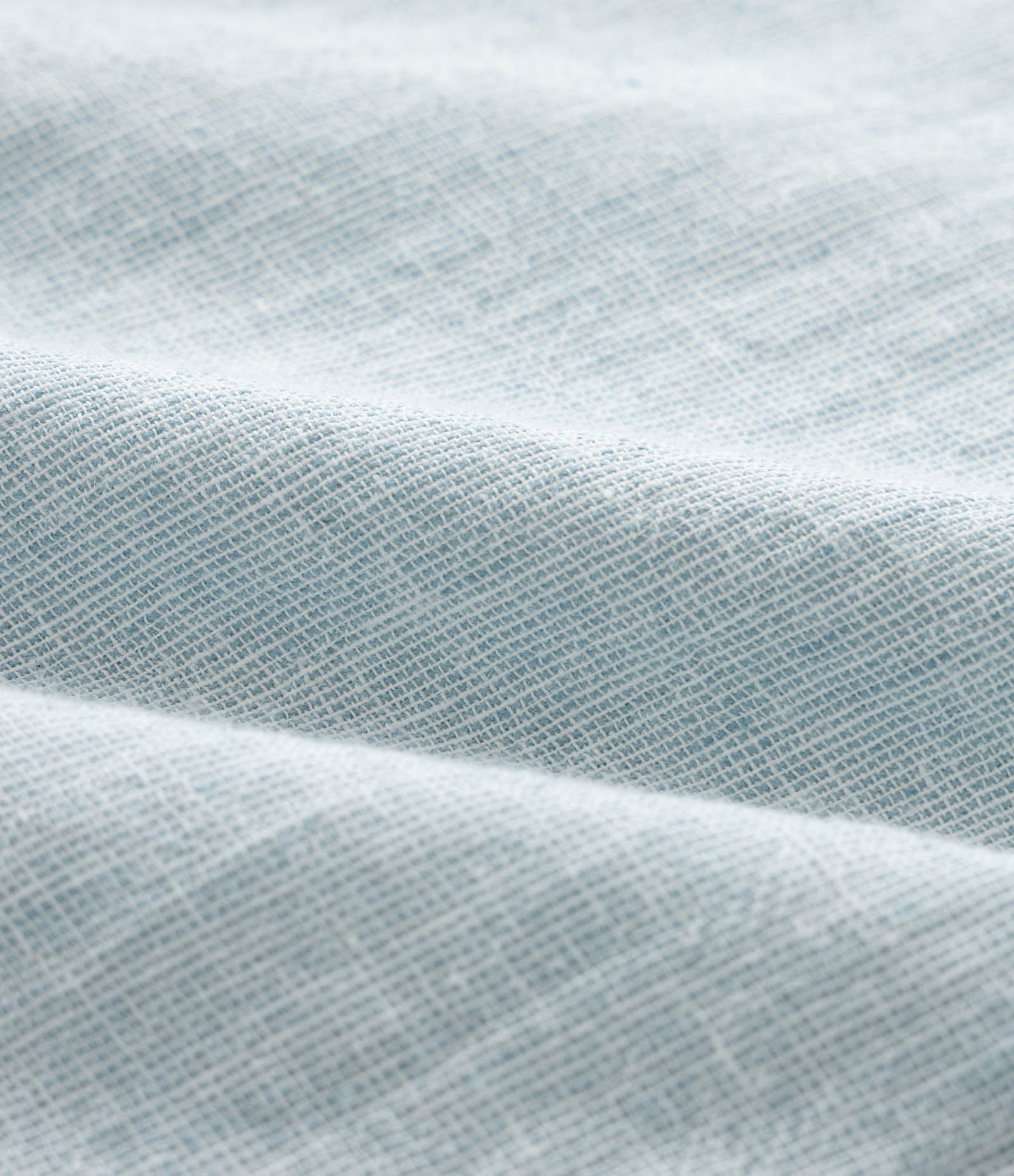 Camisa Regular em Linho e Gola Colarinho Azul Turmalina 8