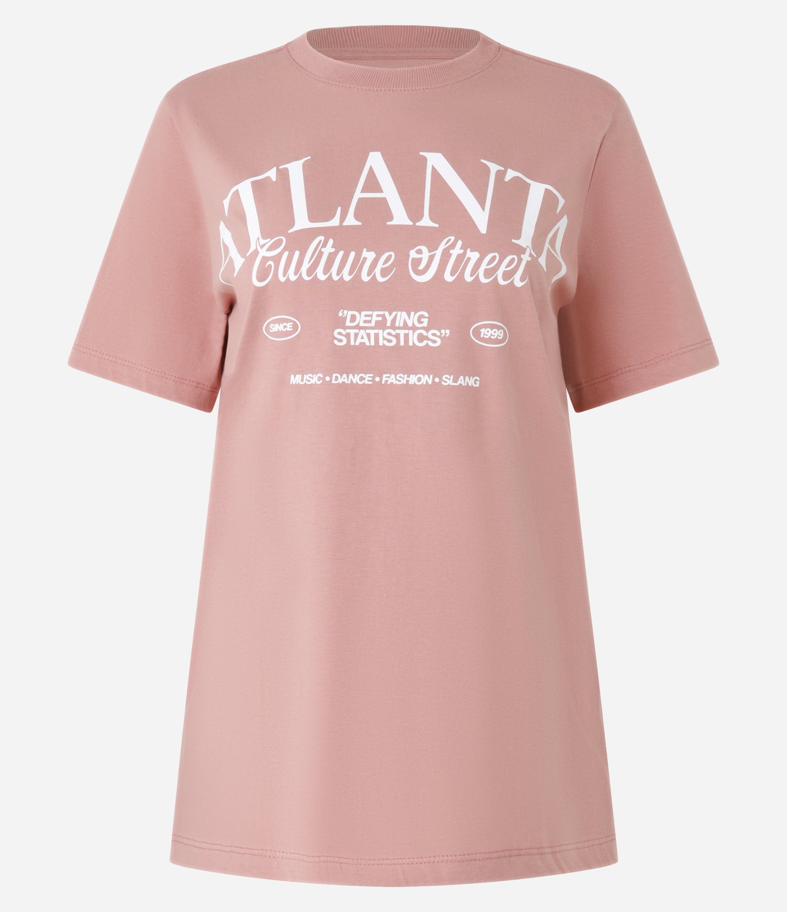 Camiseta T-shirt em Algodão com Lettering Atlanta Rosa 4
