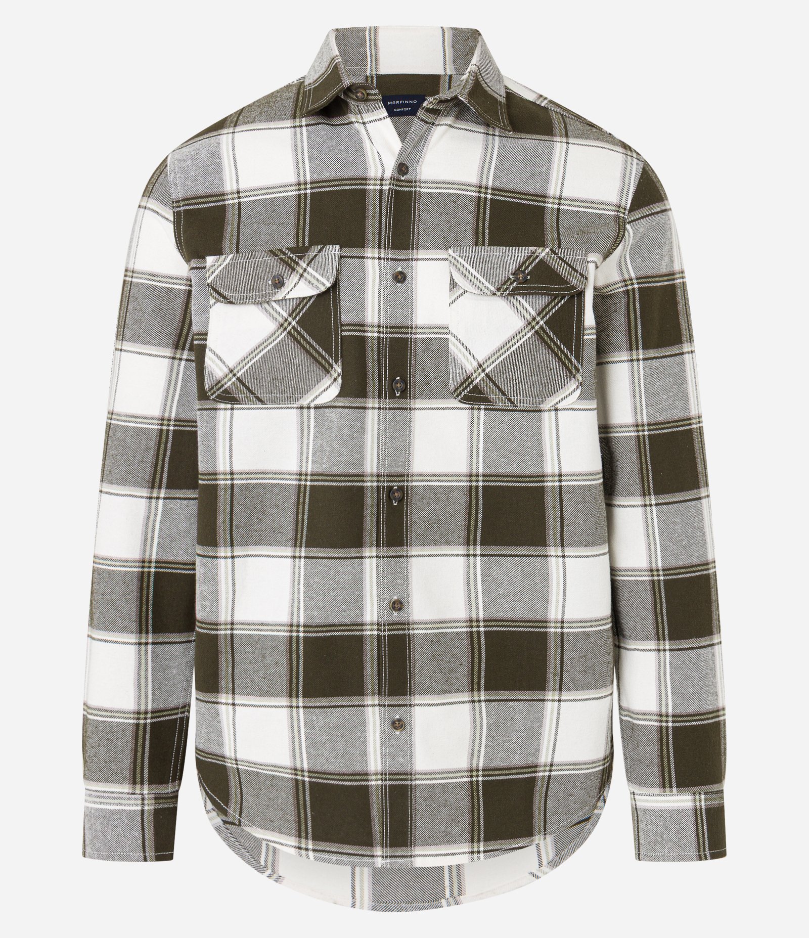Camisa Comfort em Flanela com Estampa Xadrez e Bolsos Frontais Marrom 6