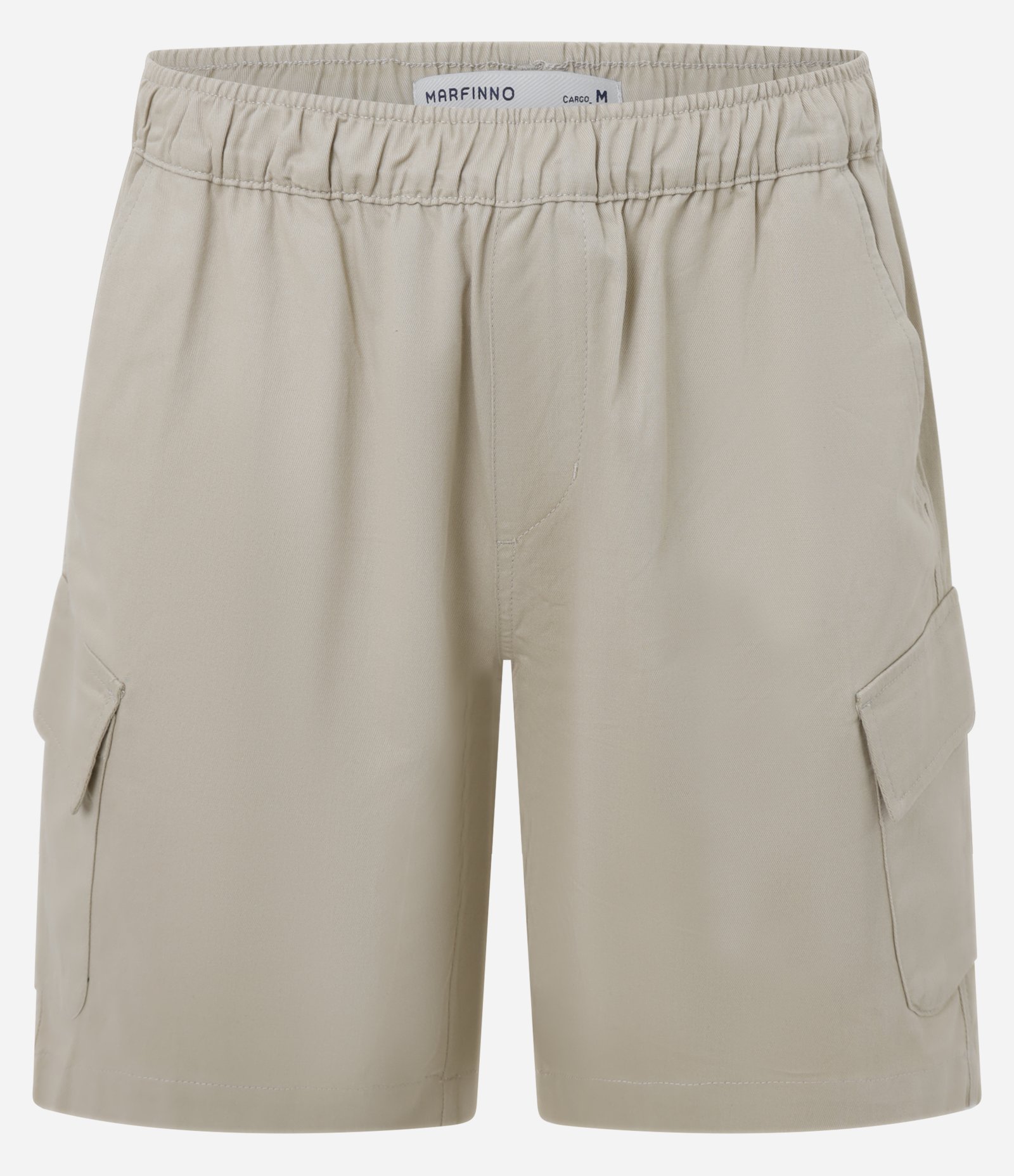 Bermuda em Sarja com Bolso Cargo Bege 1