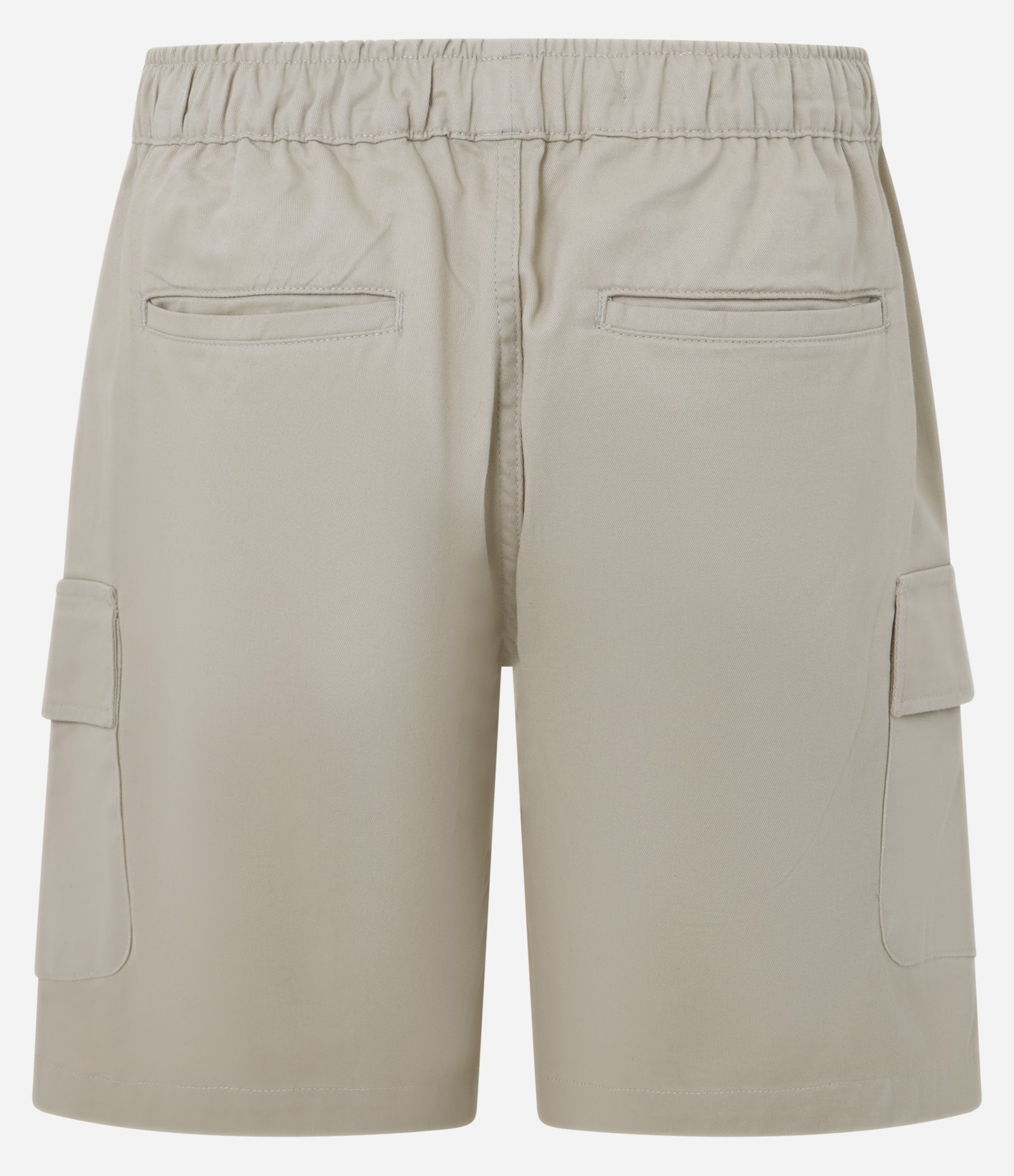 Bermuda em Sarja com Bolso Cargo Bege 2