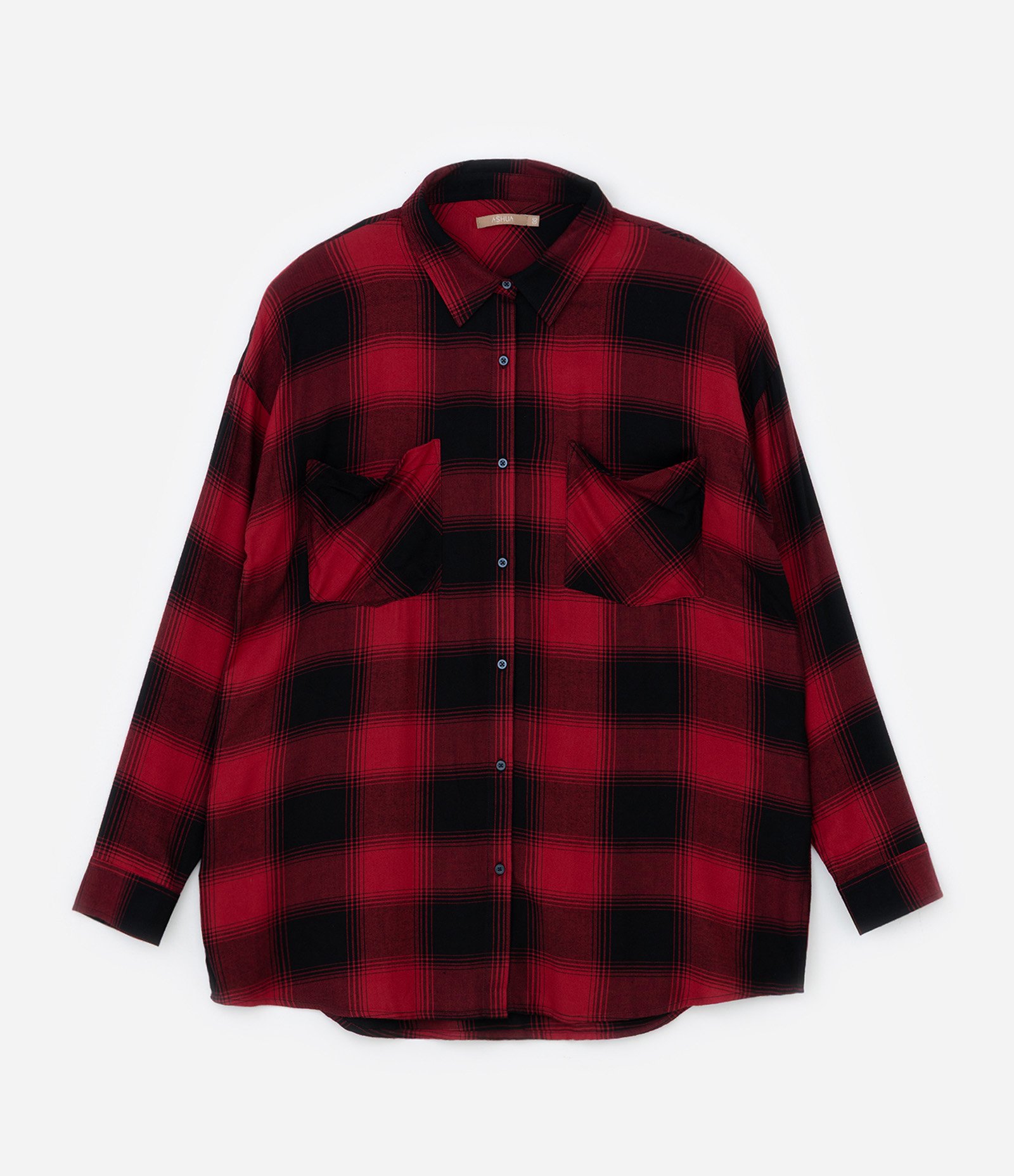 Camisa em Flanela Xadrez Curve & Plus Size Vermelho 4