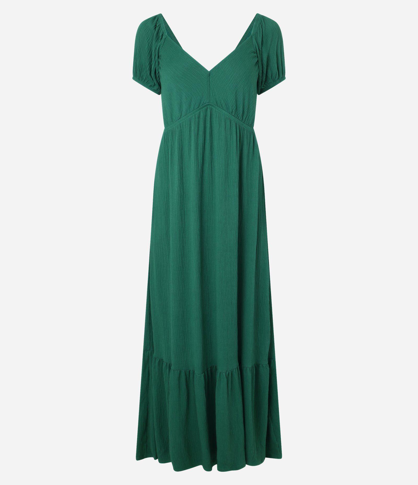 Vestido Midi Texturizado com Decote Coração Verde 4