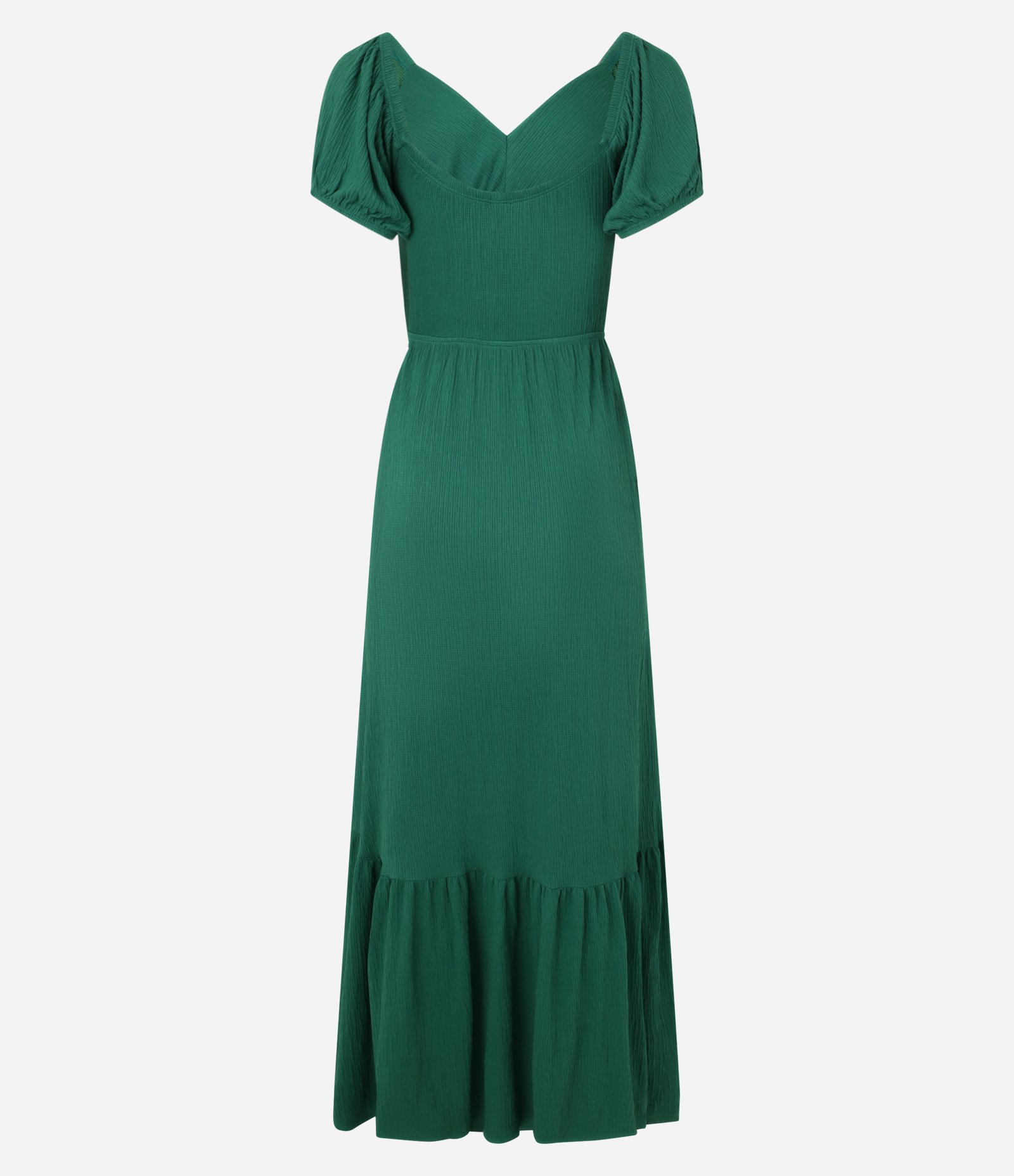 Vestido Midi Texturizado com Decote Coração Verde 6