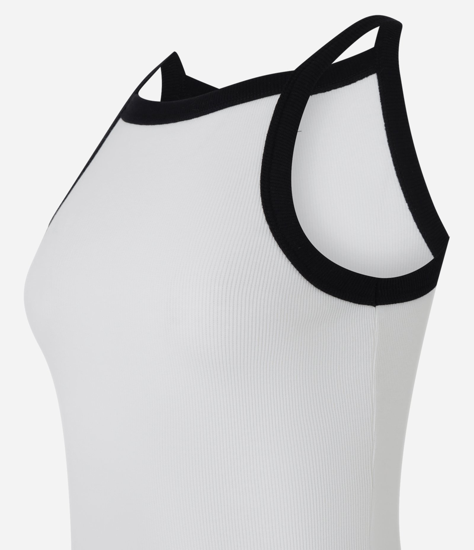 Regata em Ribana com Decote Halter e Viés Contrastante Branco 5