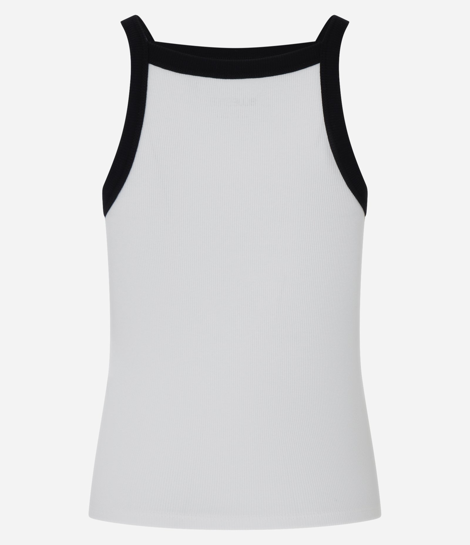 Regata em Ribana com Decote Halter e Viés Contrastante Branco 6