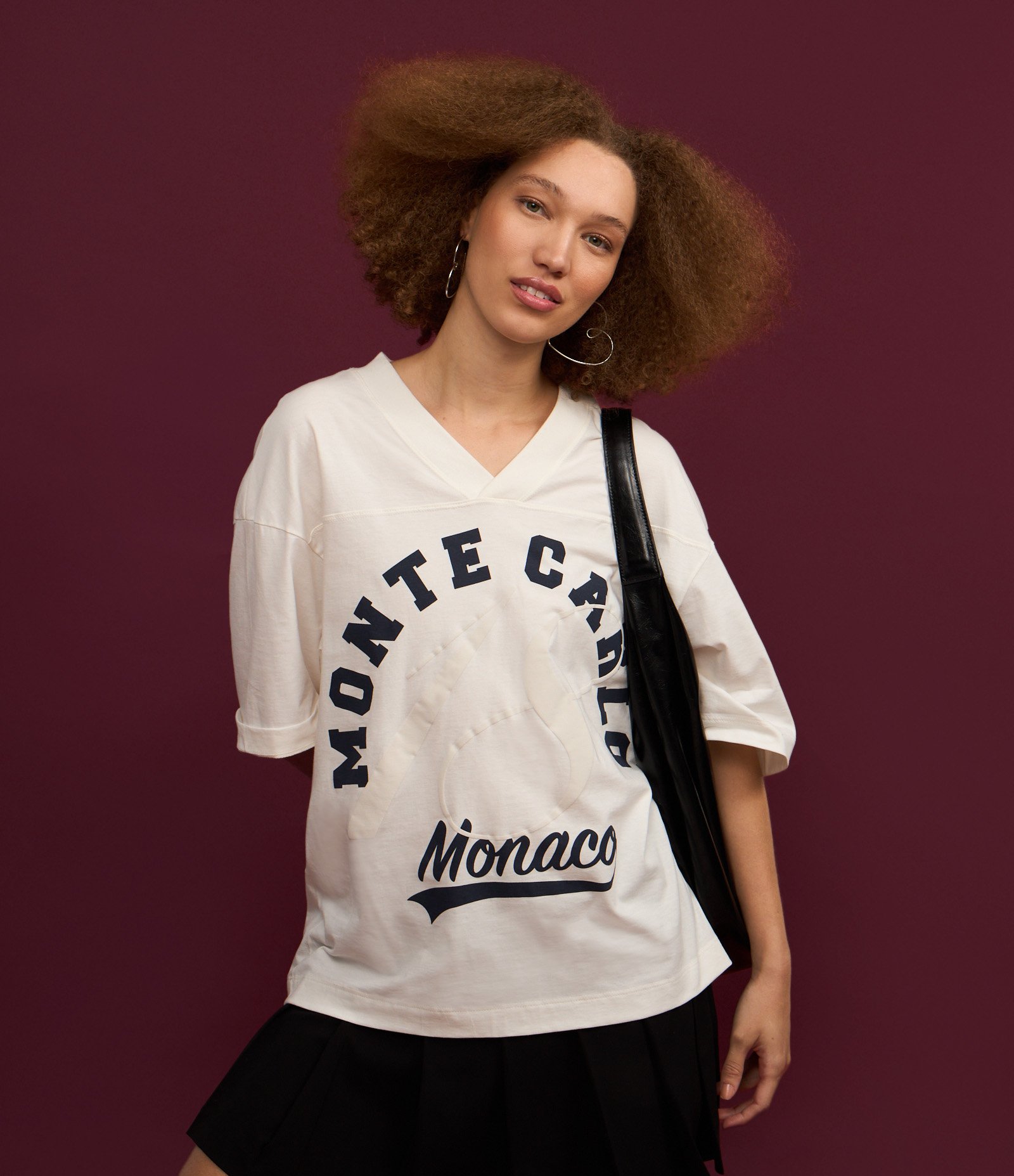 Camiseta Oversized com Lettering Monte Carlo Branco 4