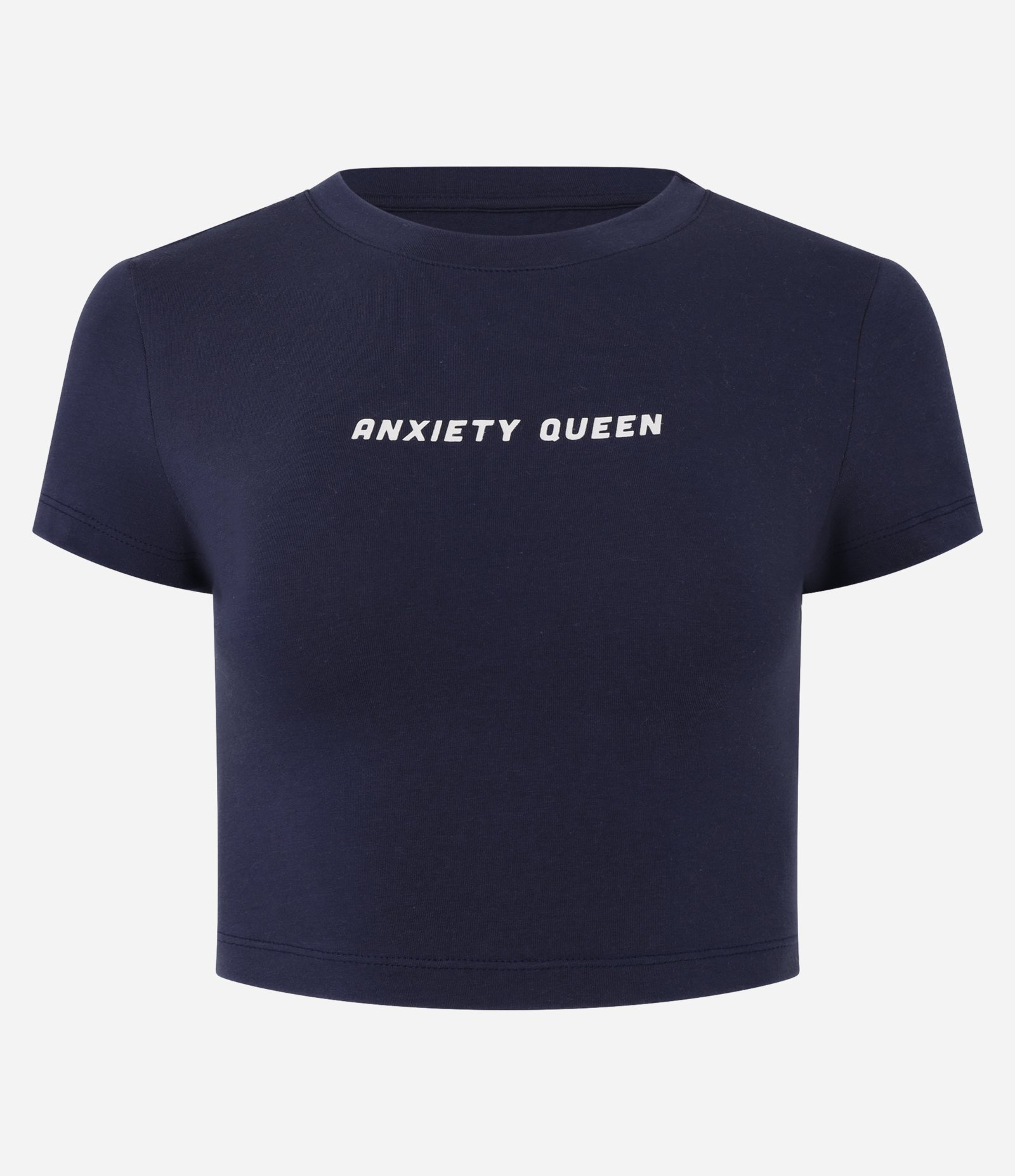 Blusa New T-shirt em Algodão com Estampa Anxiety Queen Azul Marinho 3