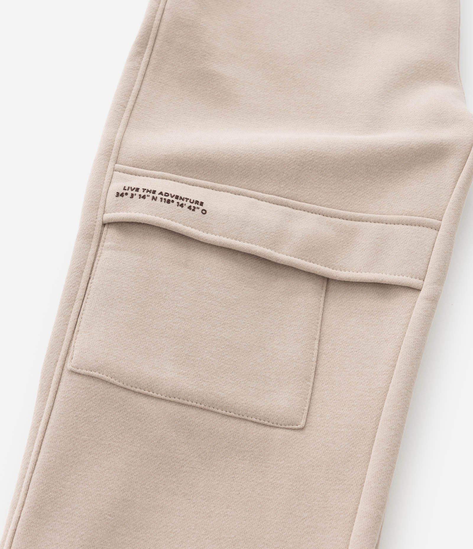 Calça Infantil em Moletom com Bolsos Cargo - Tam 5 a 14 Anos Bege 5