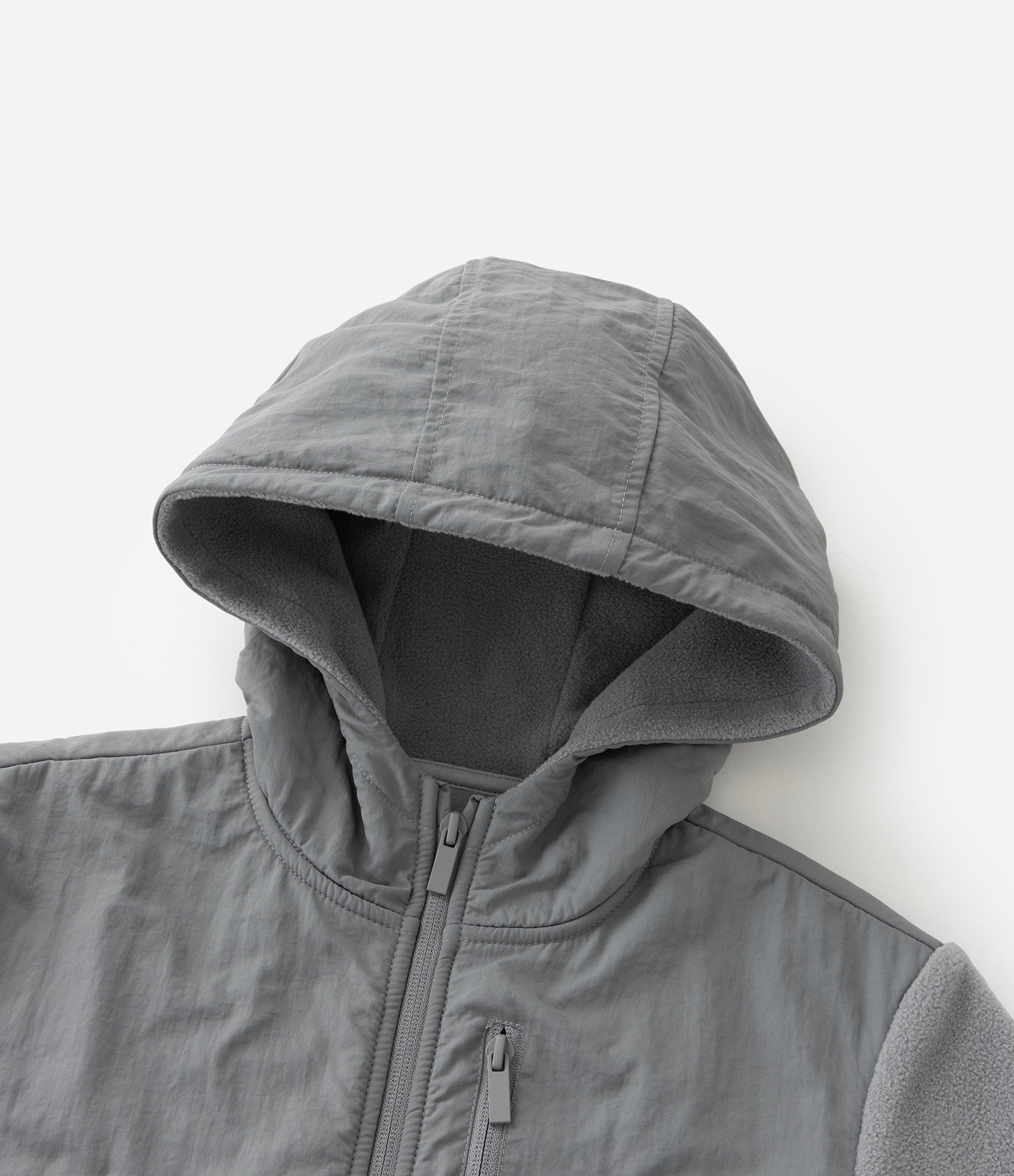 Jaqueta Esportiva Infantil com Forro Fleece e Capuz - Tam 5 a 14 anos Cinza 4