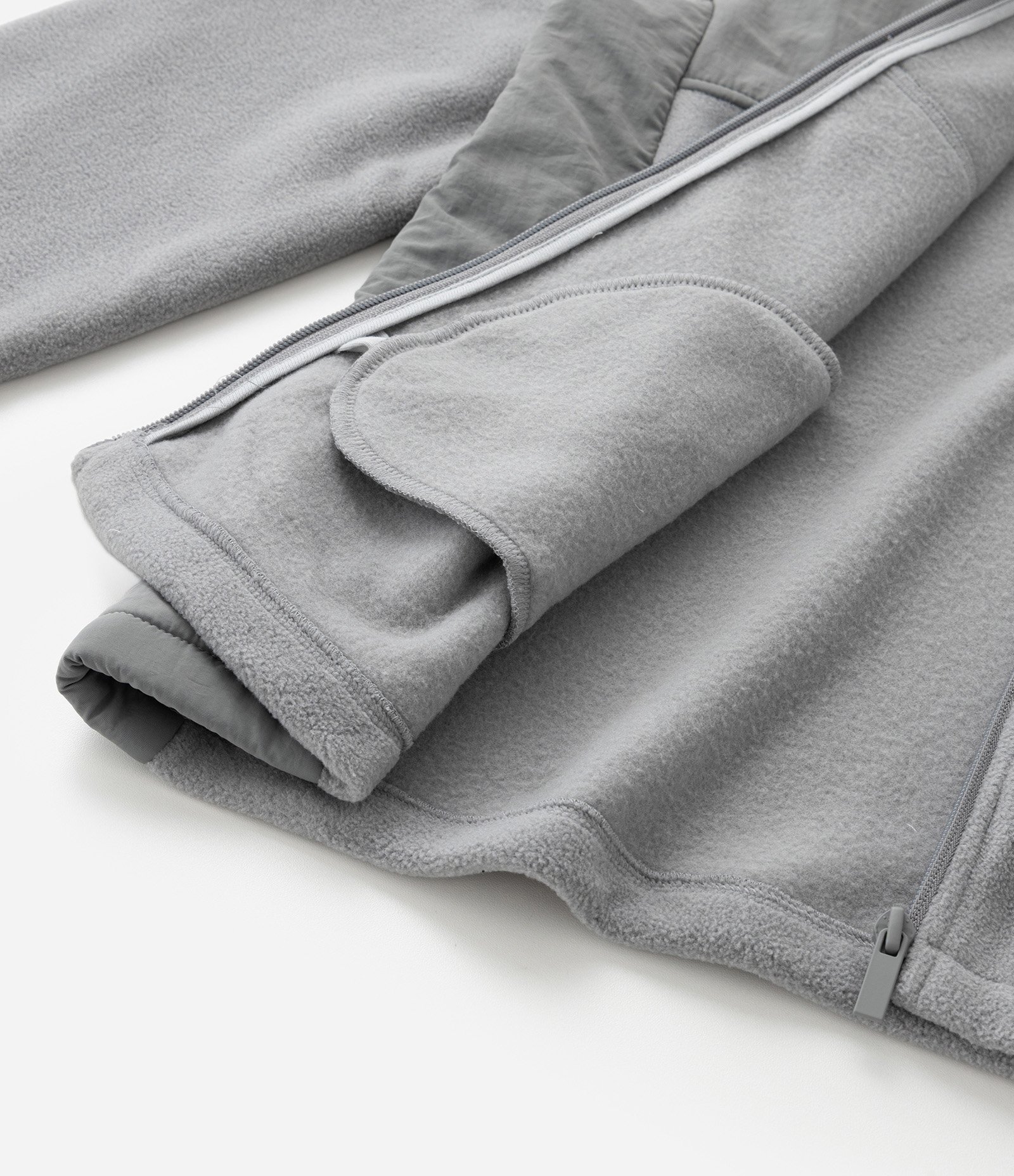 Jaqueta Esportiva Infantil com Forro Fleece e Capuz - Tam 5 a 14 anos Cinza 5