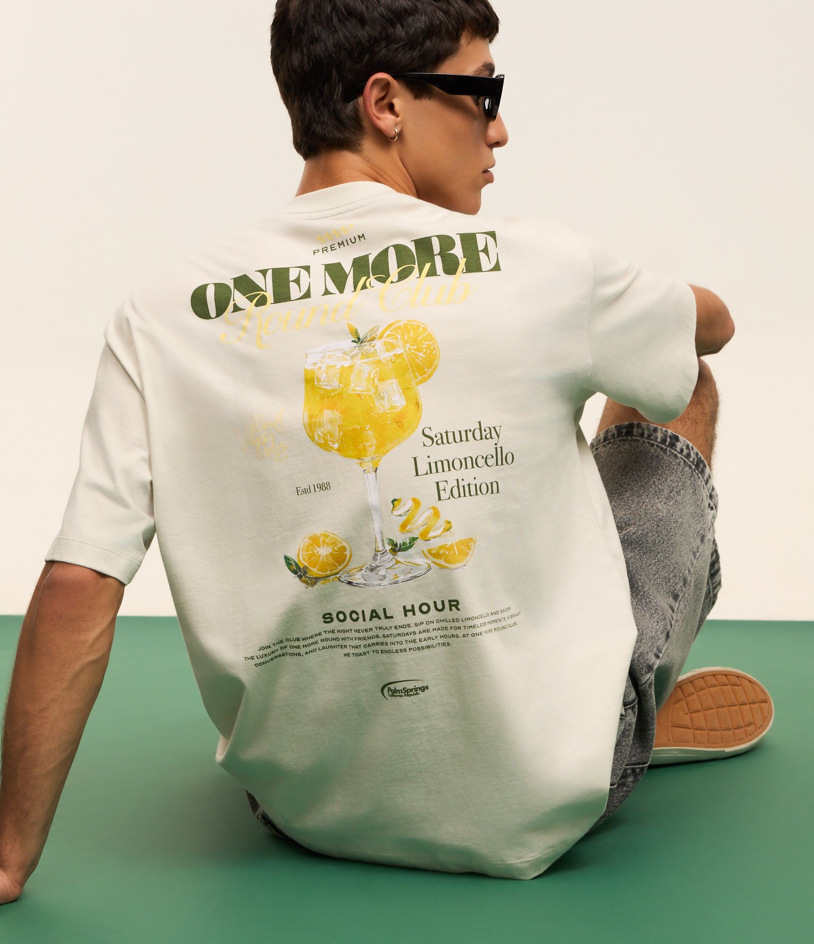 Camiseta Boxy em Algodão com Estampa Drink Limoncello Verde 3