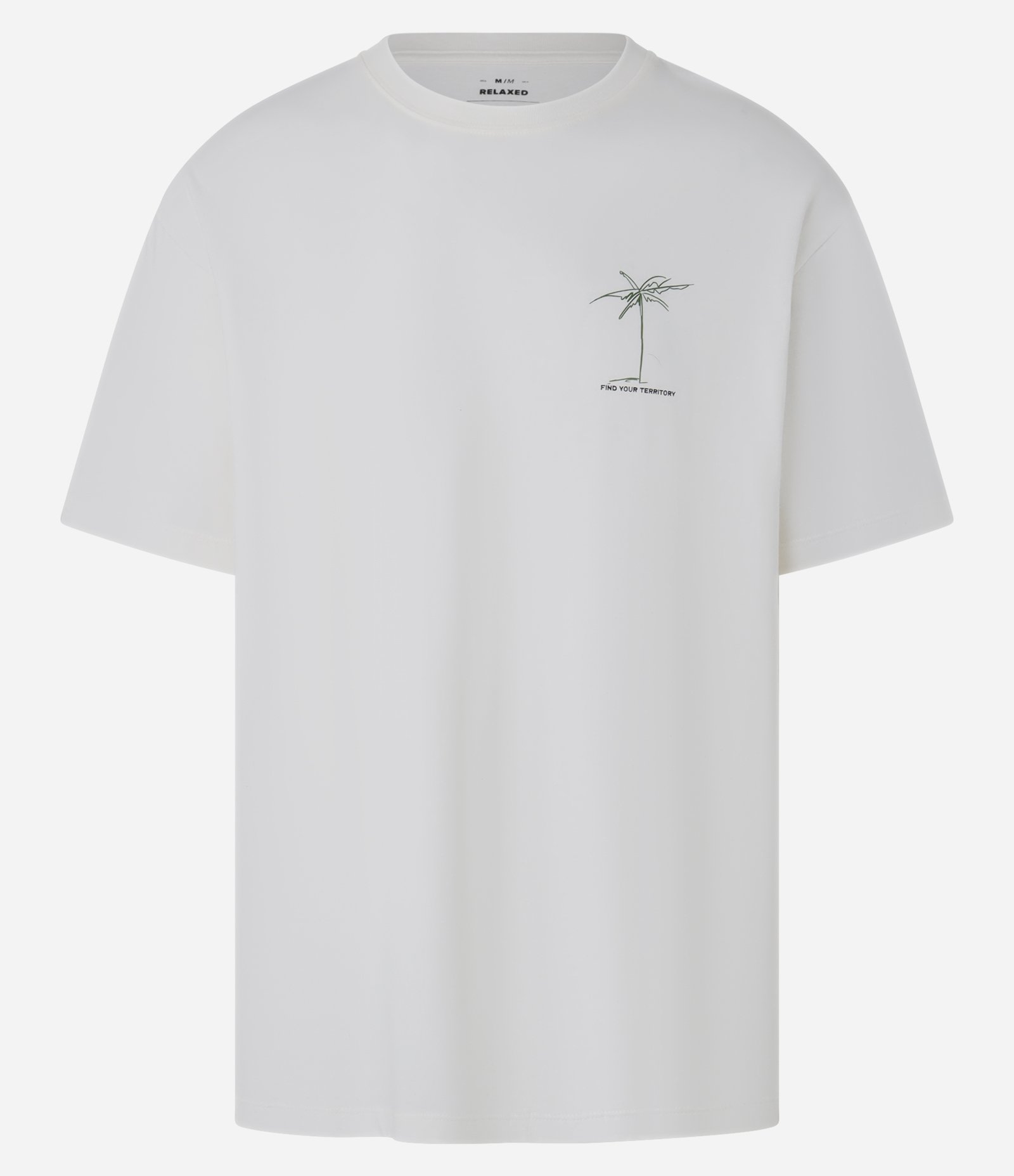 Camiseta Relaxed com Estampa de Coqueiros Branco 4