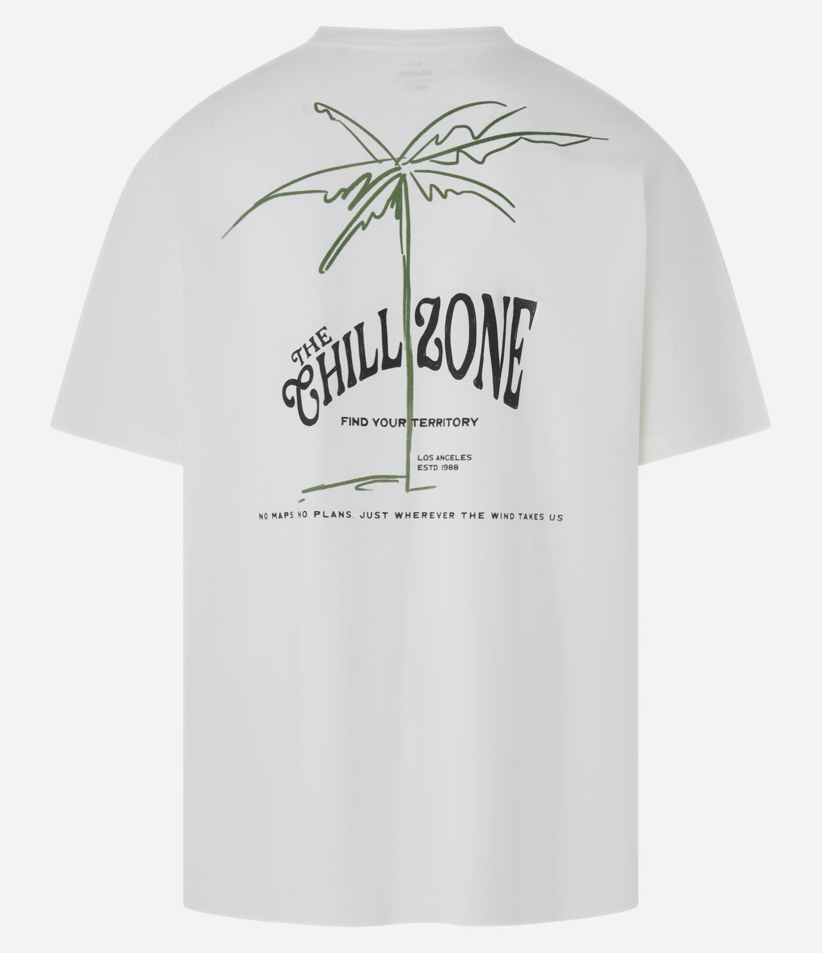 Camiseta Relaxed com Estampa de Coqueiros Branco 5