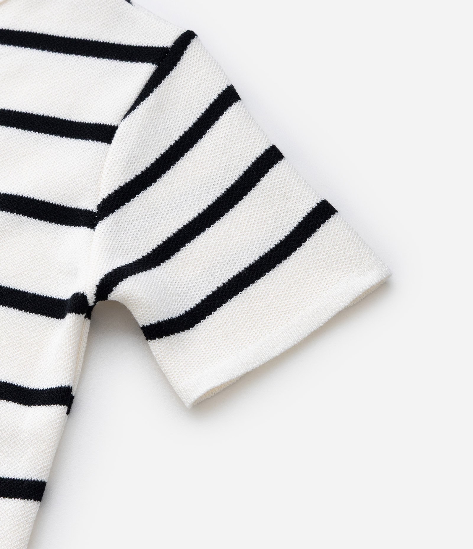 Blusa Infantil em Tricô com Listras - Tam 5 a 14 anos Branco/Preto 5