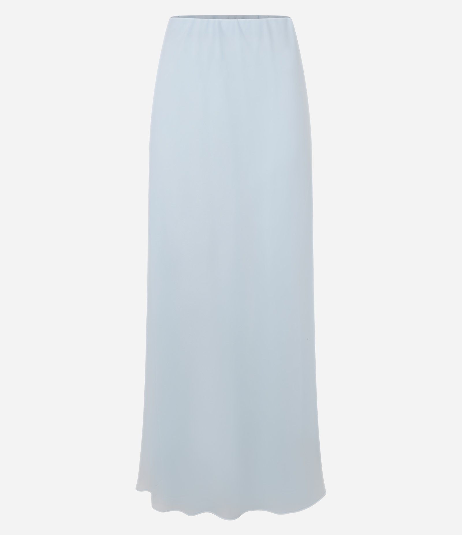 Saia Long Midi em Chiffon Reta Azul 6