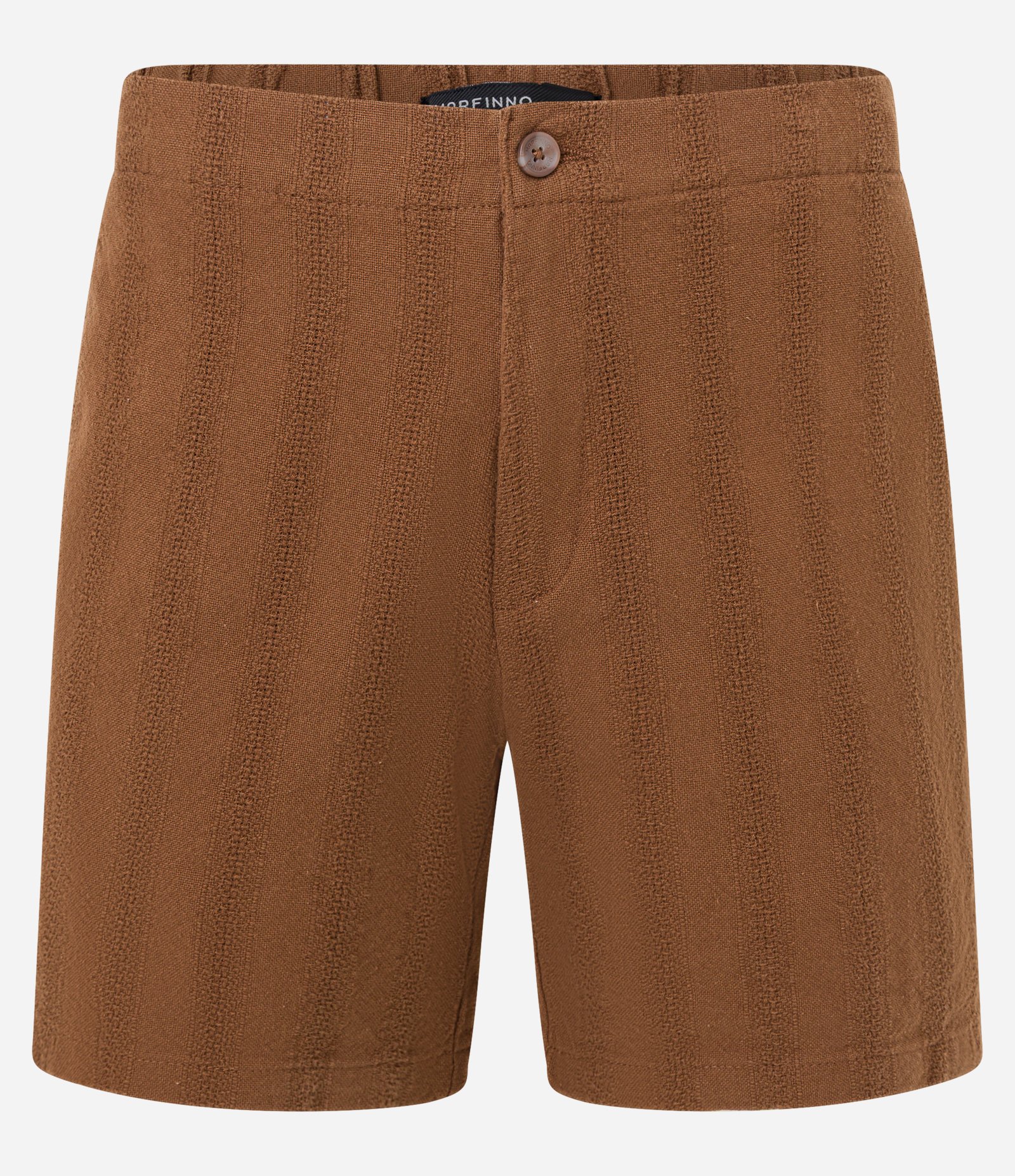 Bermuda em Algodão com Textura e Cós Elástico Marrom 5