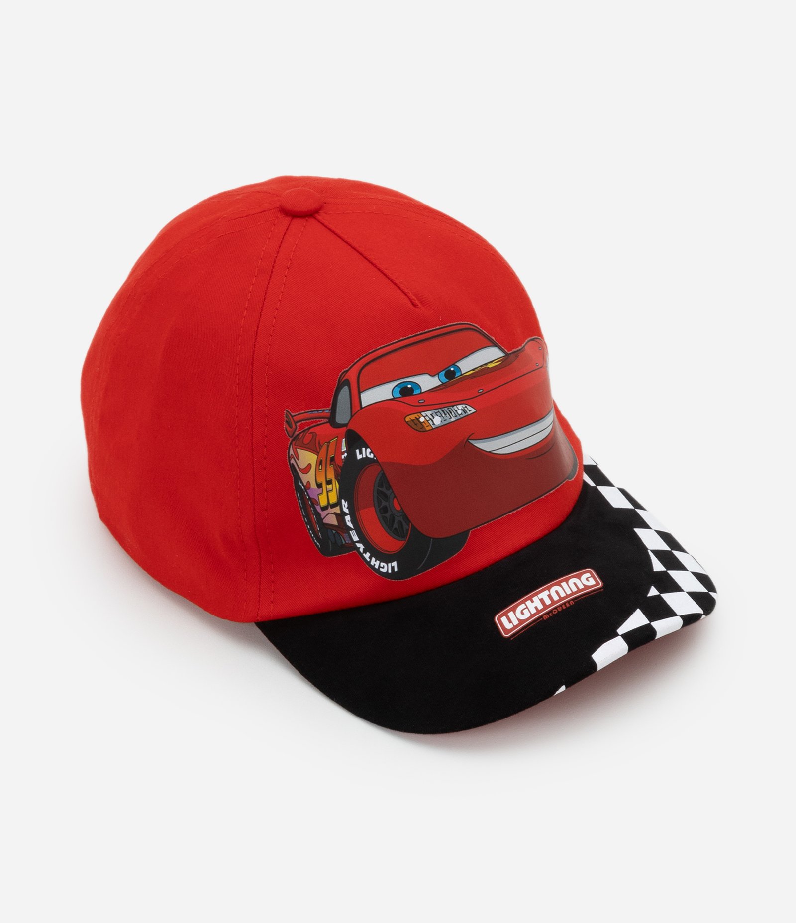 Boné Aba Reta Infantil com Estampa Relâmpago Mcqueen - Tam Único Vermelho 1
