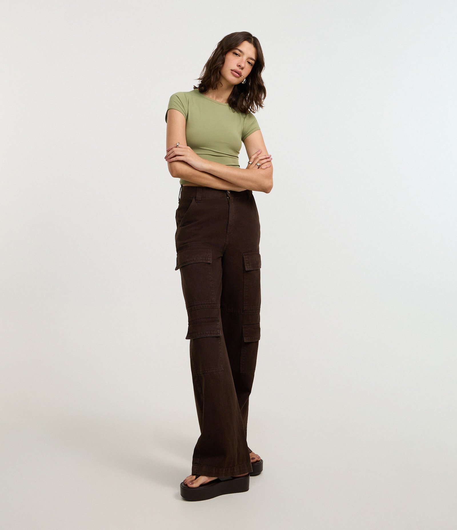 Blusa Básica em Poliamida com Manga Curta Verde 2