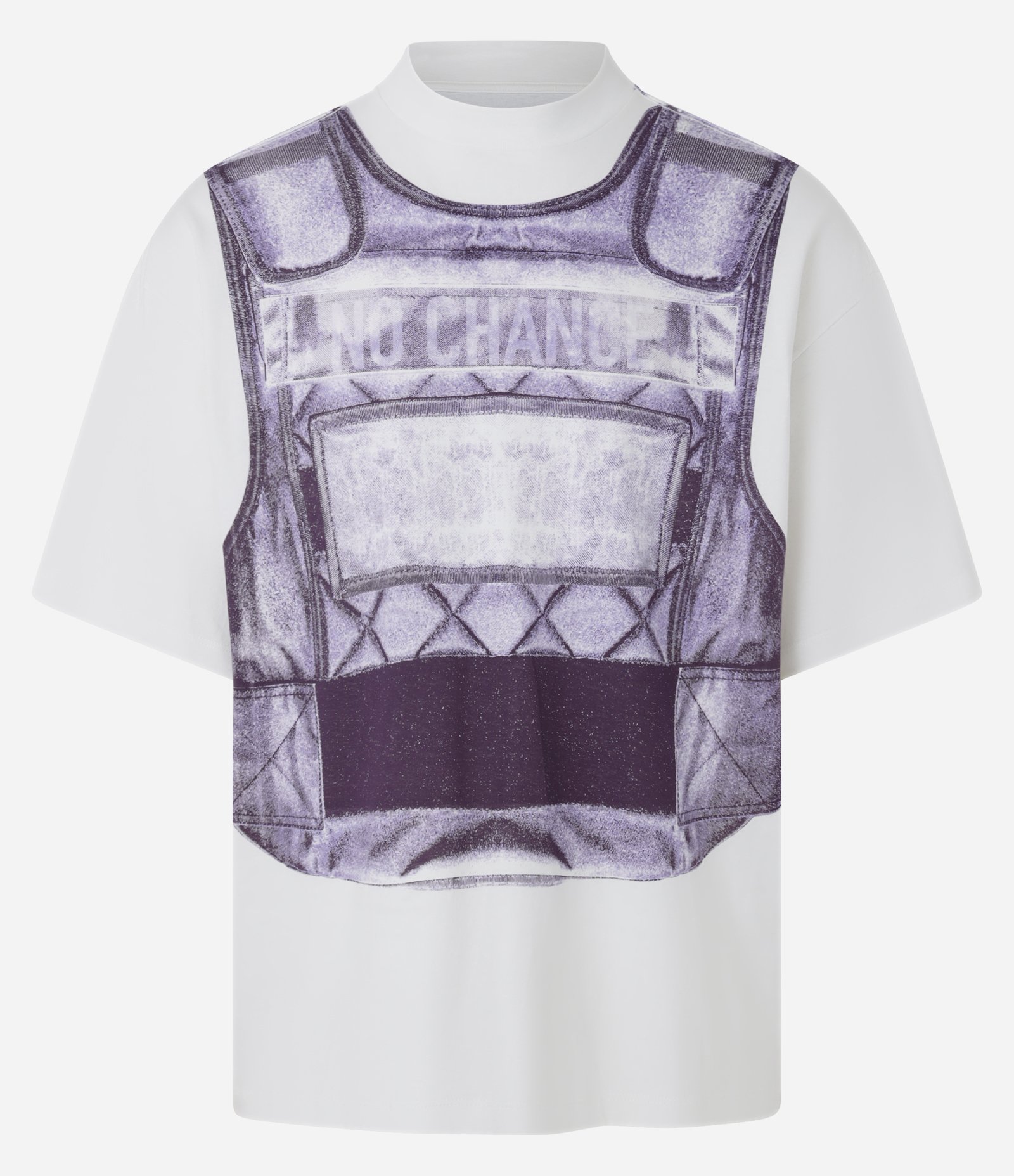 Camiseta Oversized com Estampa de Colete em Malhão Branco 5