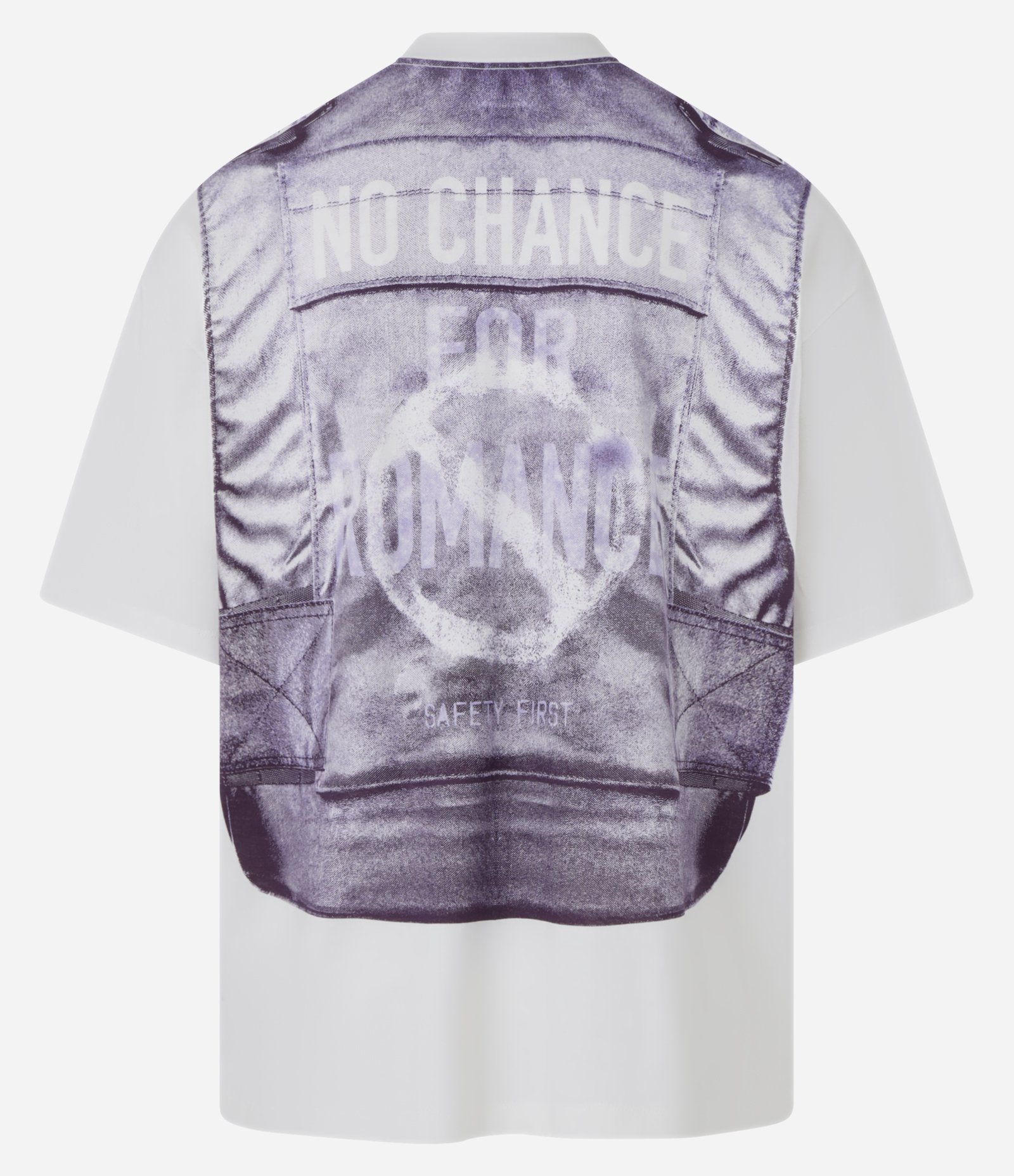 Camiseta Oversized com Estampa de Colete em Malhão Branco 6