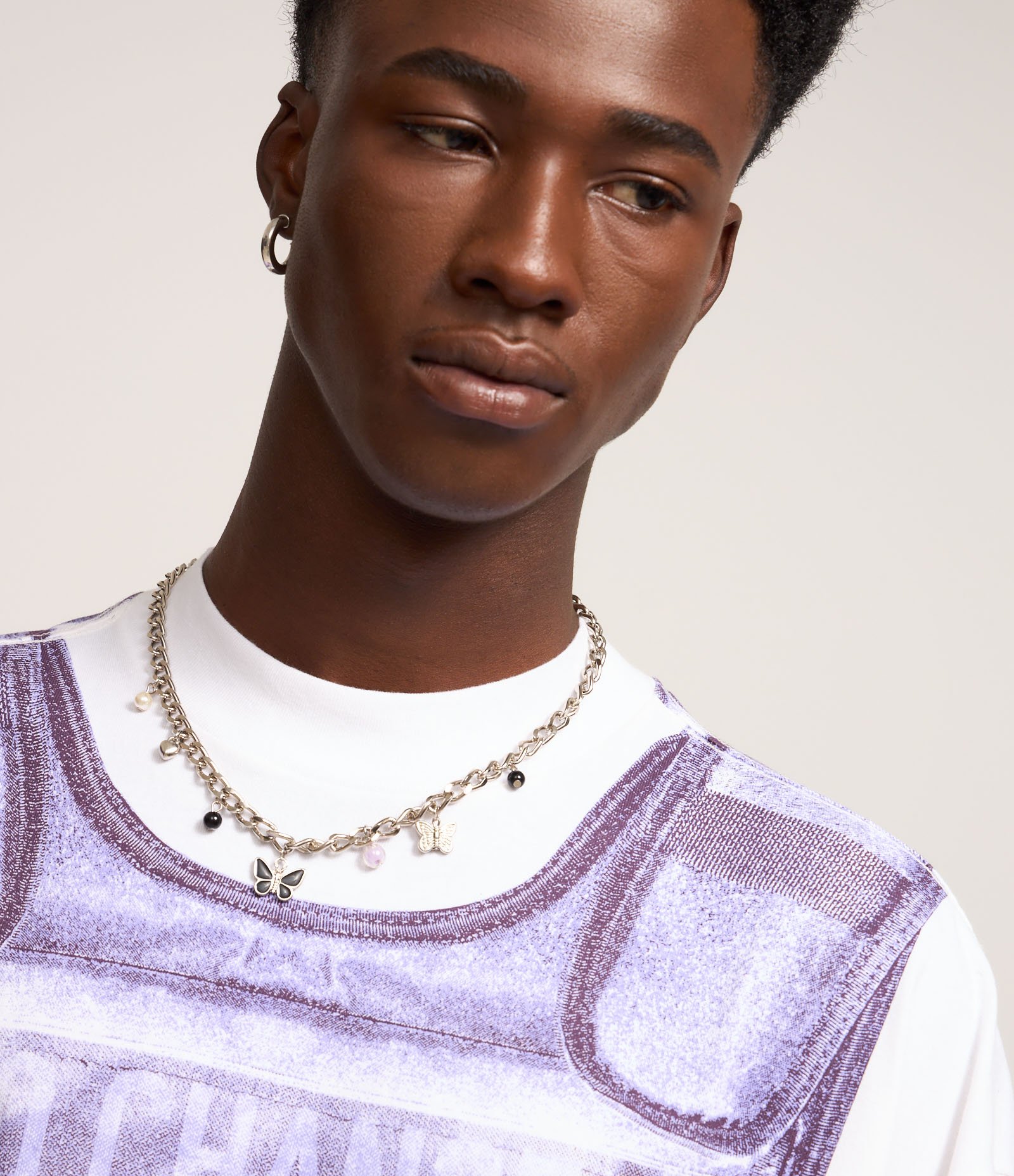 Camiseta Oversized com Estampa de Colete em Malhão Branco 4